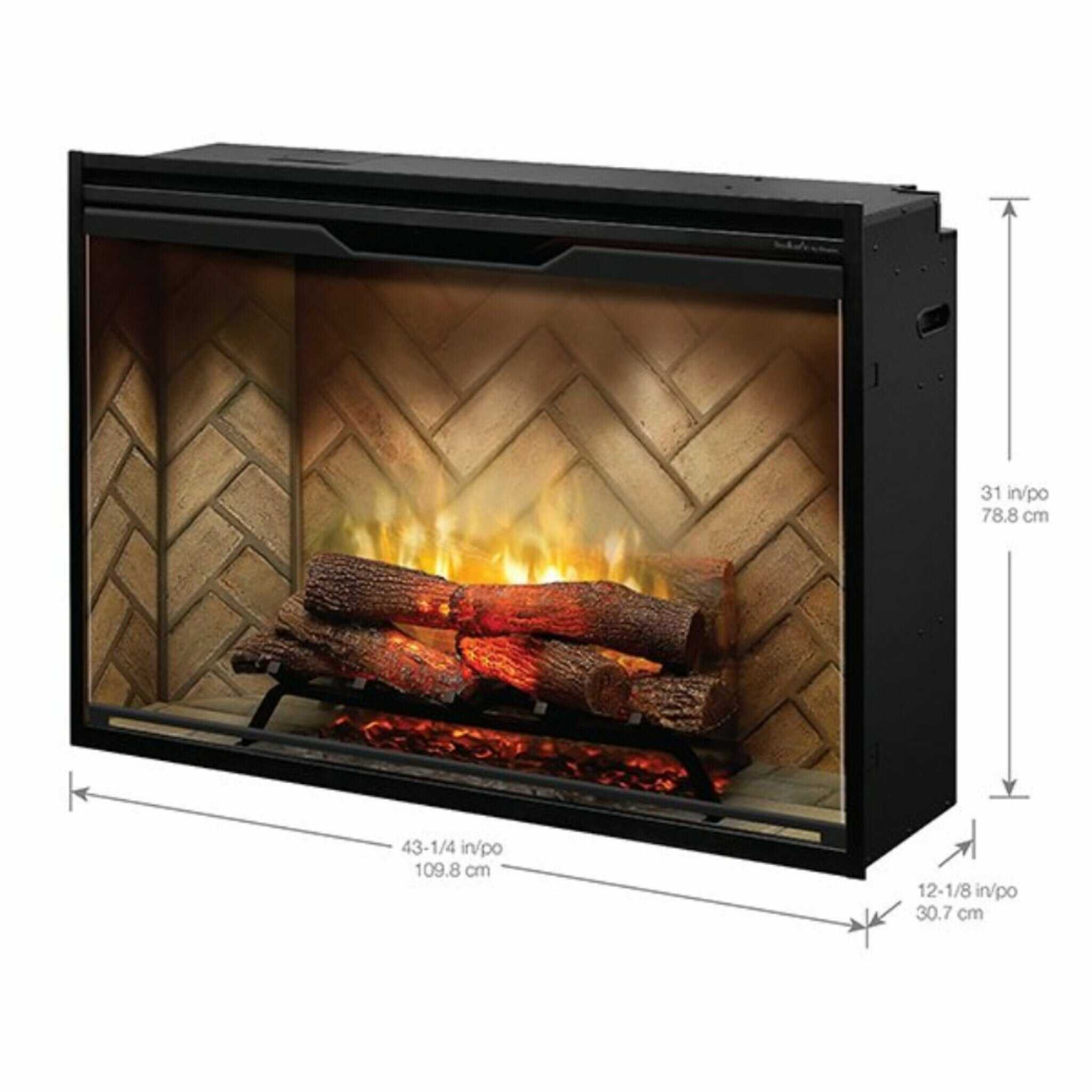 Dimplex Revillusion Herringbone Brick Built - In Electric Firebox With Front Glass [RBF30/36/42] (SAK12893) SAKSBY WHOLESALE