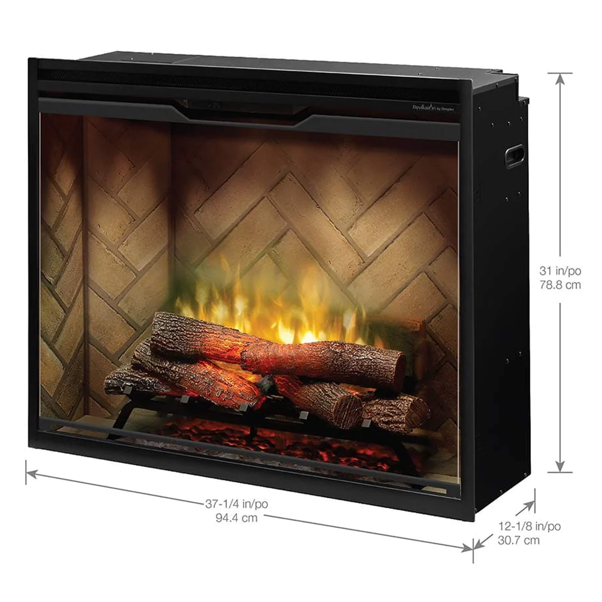 Dimplex Revillusion Herringbone Brick Built - In Electric Firebox With Front Glass [RBF30/36/42] (SAK12893) SAKSBY WHOLESALE