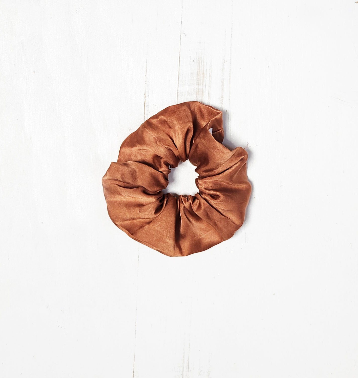 EARTH TONES Solid Botanically Dyed Silk Hair Scrunchie dyekween