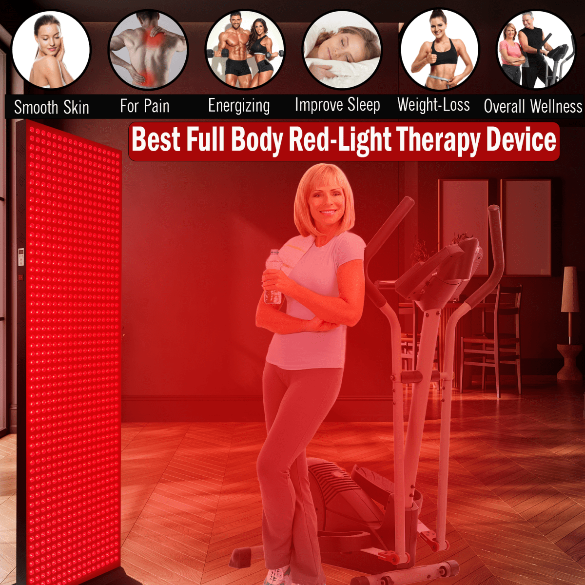 EXESAS 1008 LED, 5040W Dual-Chip, Red Light Therapy Device for Full Body, 4-Wavelengths Infrared LED Panel for Skin, Weight, Pain, Wellness EXESAS