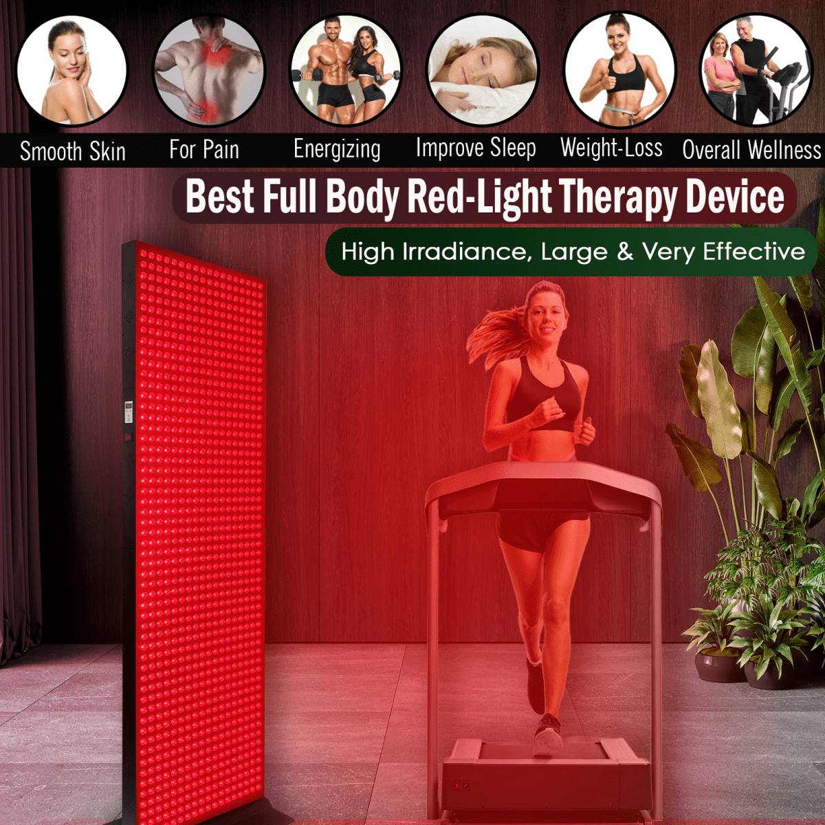 EXESAS 1008 LED, 5040W Dual-Chip, Red Light Therapy Device for Full Body, 4-Wavelengths Infrared LED Panel for Skin, Weight, Pain, Wellness EXESAS