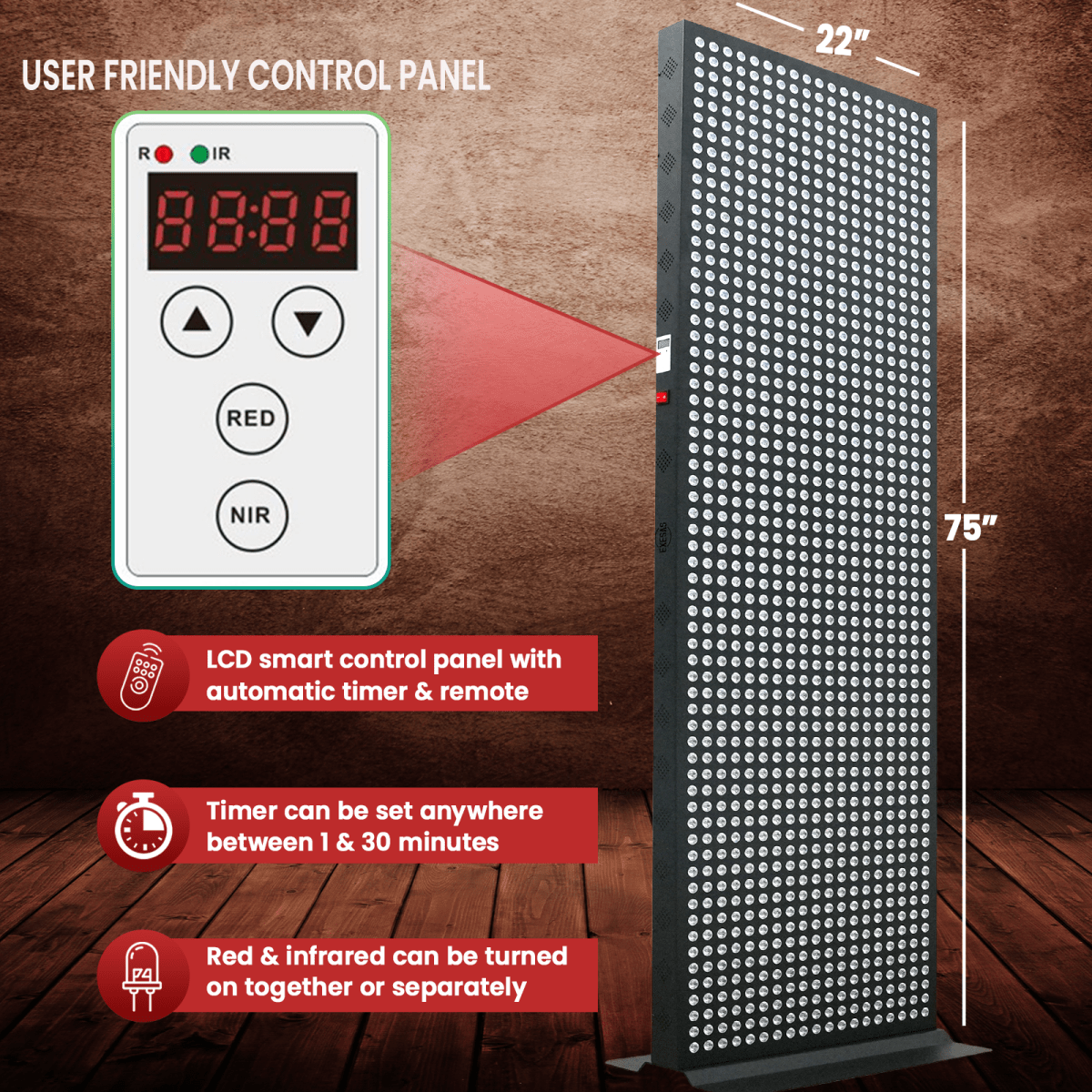 EXESAS 1216 LED, 6080W Dual - Chip, Red Light Therapy Device for Full Body, 4 - Wavelengths Infrared LED Panel for Skin, Weight, Pain, Wellness EXESAS