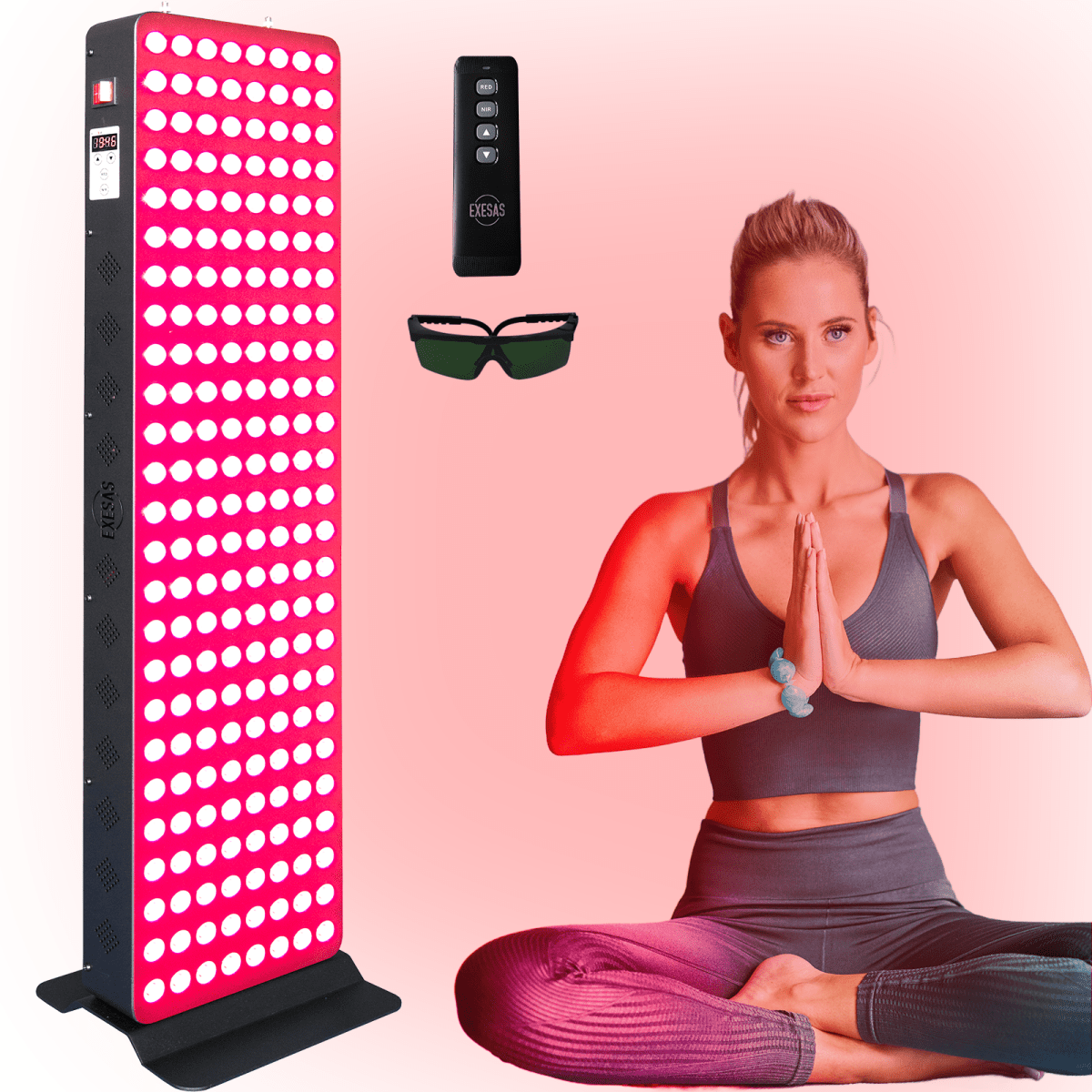 EXESAS 200 LED, 1000W Dual - Chip, Red Light Therapy Device for Full Body, 4 - Wavelengths Infrared LED Panel for Skin, Weight, Pain, Wellness EXESAS