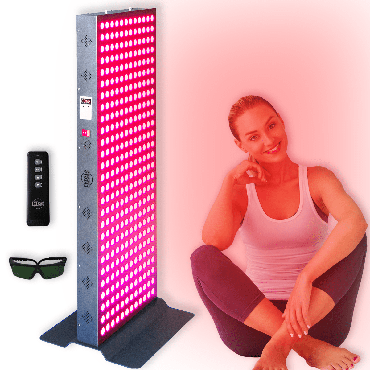 EXESAS 324 LED, 1620W Dual - Chip, Red Light Therapy Device for Full Body, 4 - Wavelengths Infrared LED Panel for Skin, Weight, Pain, Wellness EXESAS