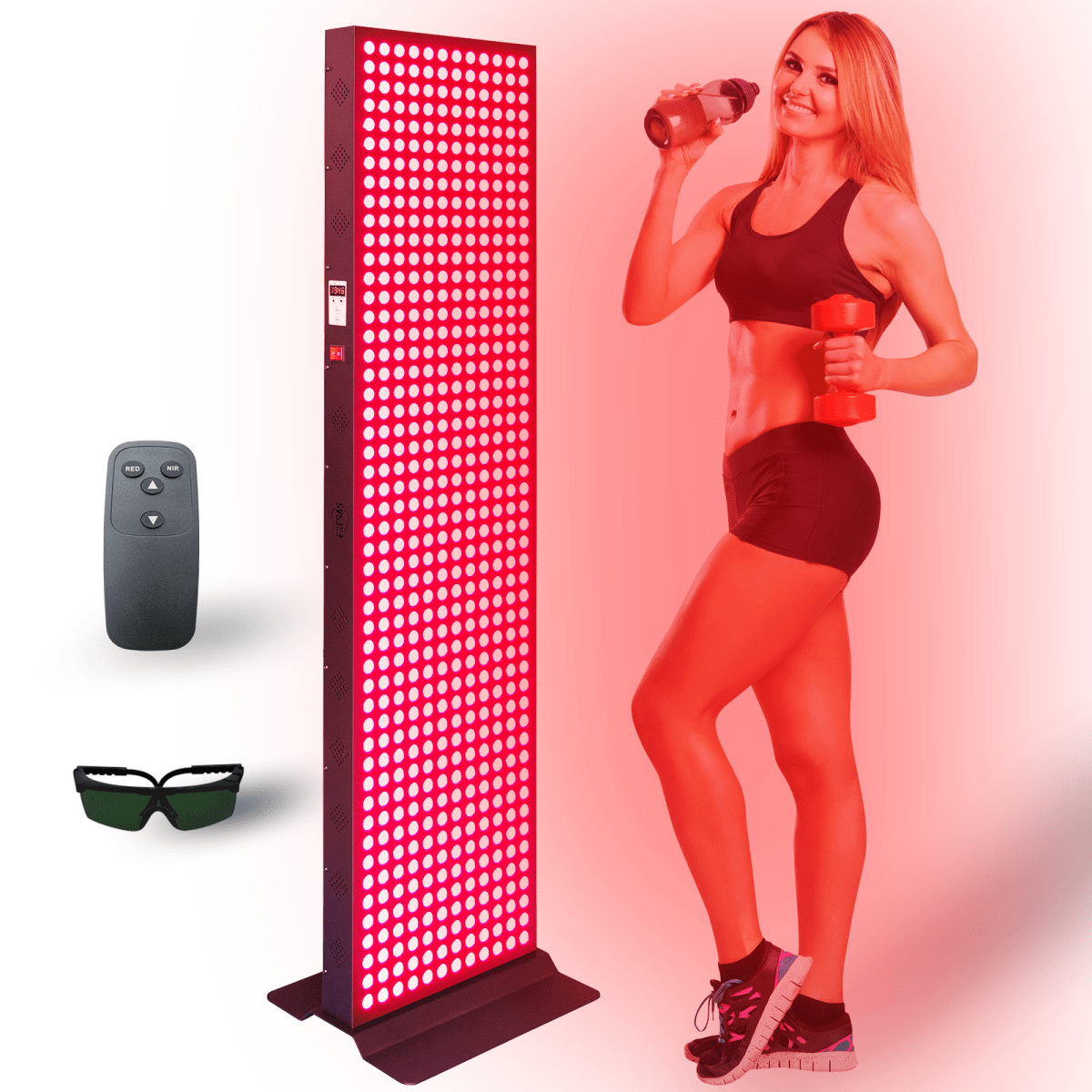 EXESAS 600 LED, 3000W Dual-Chip, Red Light Therapy Device for Full Body, 4-Wavelengths Infrared LED Panel for Skin, Weight, Pain, Wellness EXESAS