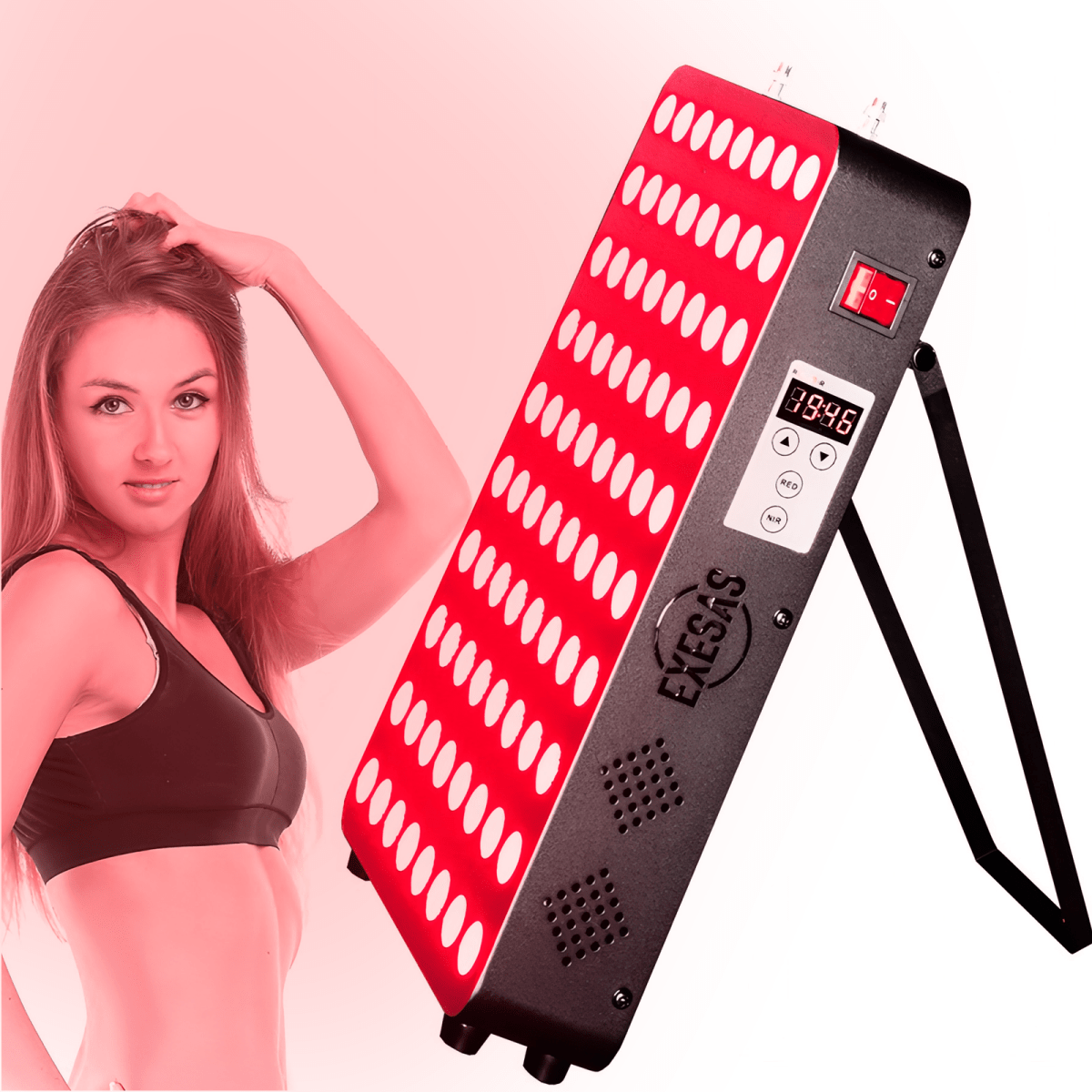 EXESAS 80 LED, 400W Dual - Chip, Red Light Therapy Device for Full Body 660nm & 850nm Infrared LED Panel for Beautiful Skin, Weight & Pain Management EXESAS