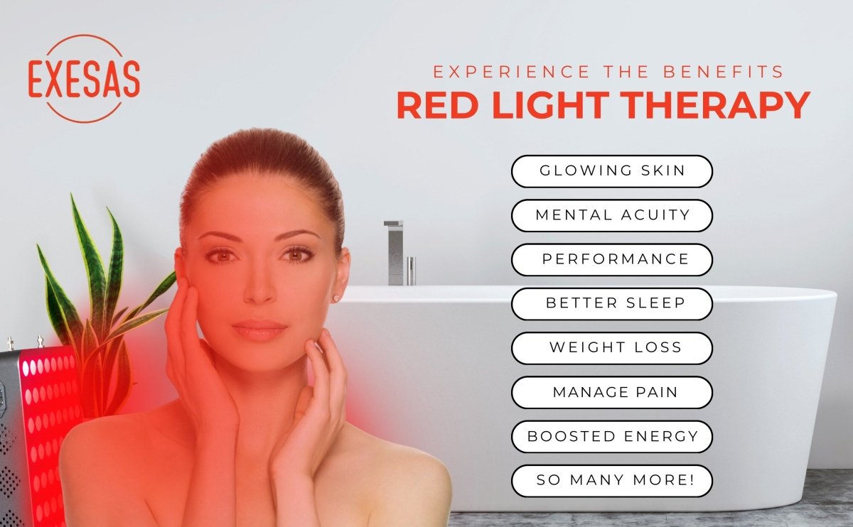 EXESAS 80 LED, 400W Dual - Chip, Red Light Therapy Device for Full Body 660nm & 850nm Infrared LED Panel for Beautiful Skin, Weight & Pain Management EXESAS