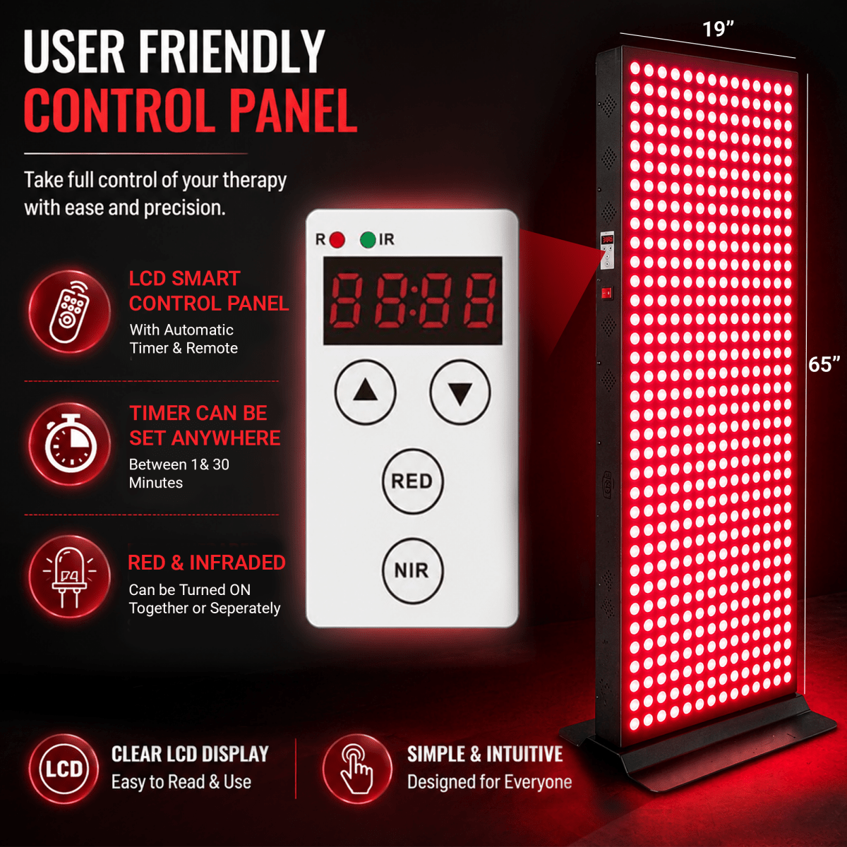 EXESAS 800 LED, 4000W Dual - Chip, Red Light Therapy Device for Full Body, 4 - Wavelengths Infrared LED Panel for Skin, Weight, Pain, Wellness EXESAS
