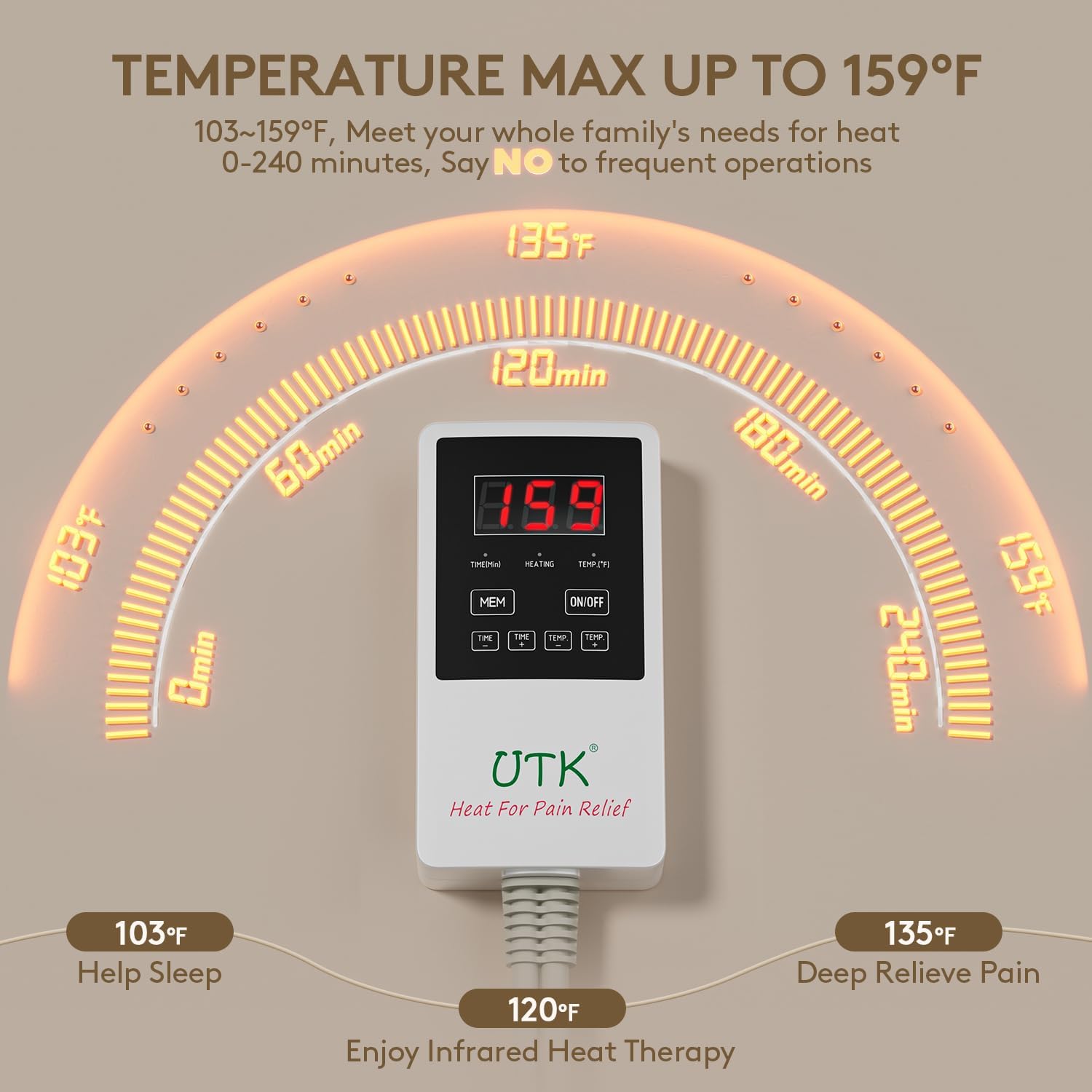 Far Infrared Natural Jade and Tourmaline Heating Pad, 23.5" x 16" iReliev