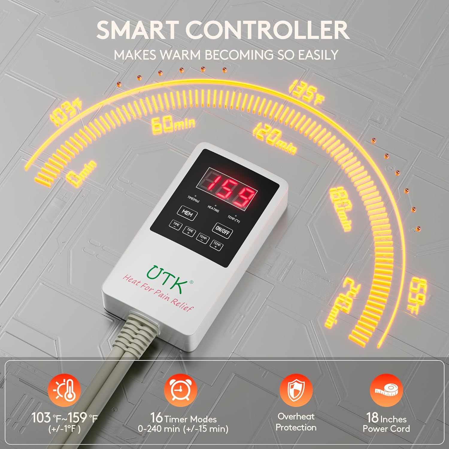 Far Infrared Natural Jade and Tourmaline Heating Pad, 31" x 21" iReliev