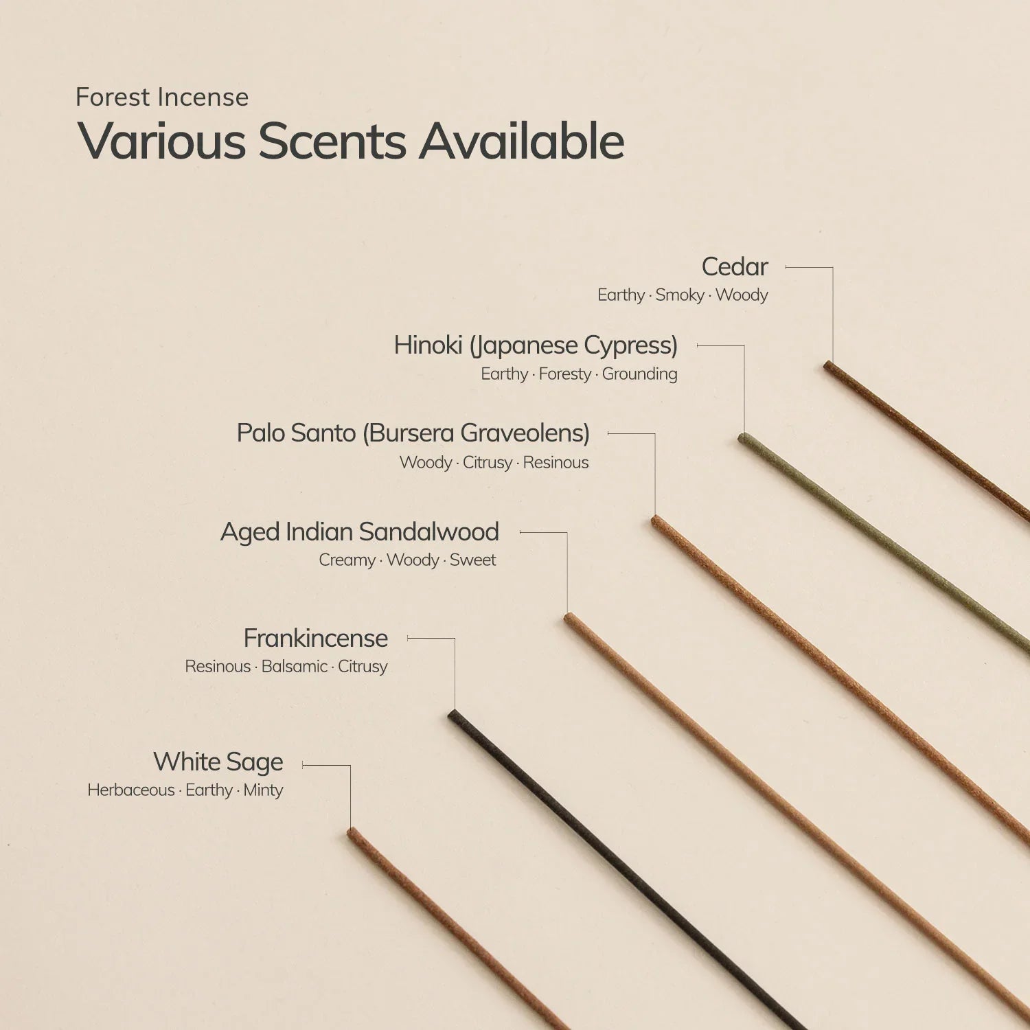 Aged Indian Sandalwood Incense Stick Set – 30 Sticks with Ceramic Holder