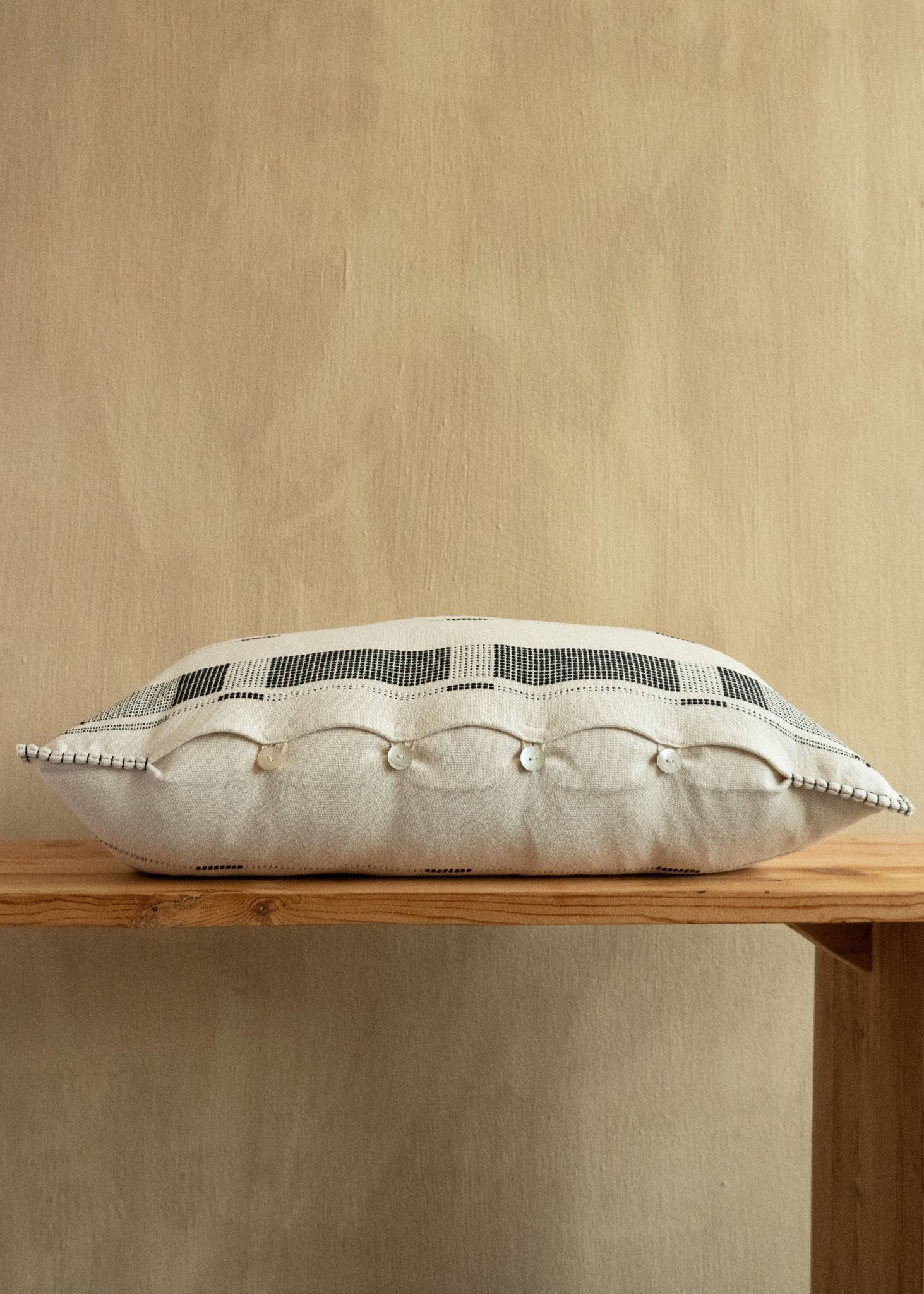 Fulcrum Onyx Oversized Cotton Lumbar Pillow Kanju Interiors