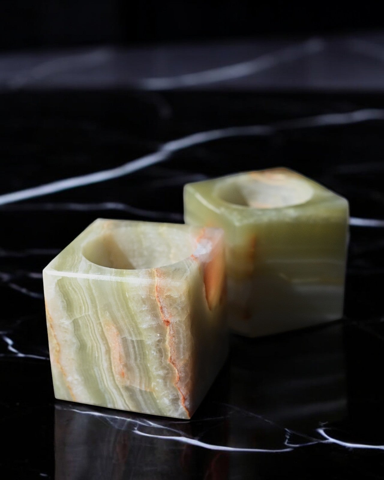 Green Onyx Candle Holder CRYSTALS.COM