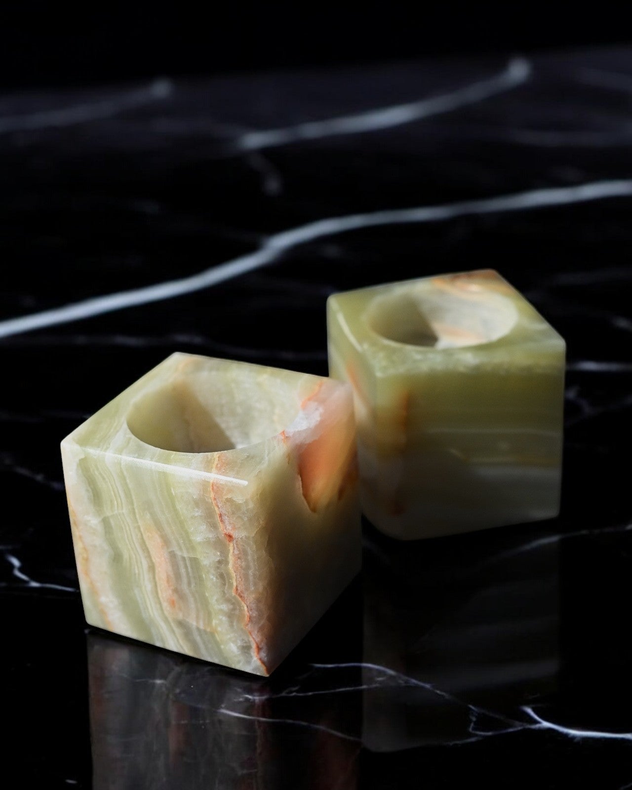 Green Onyx Candle Holder CRYSTALS.COM