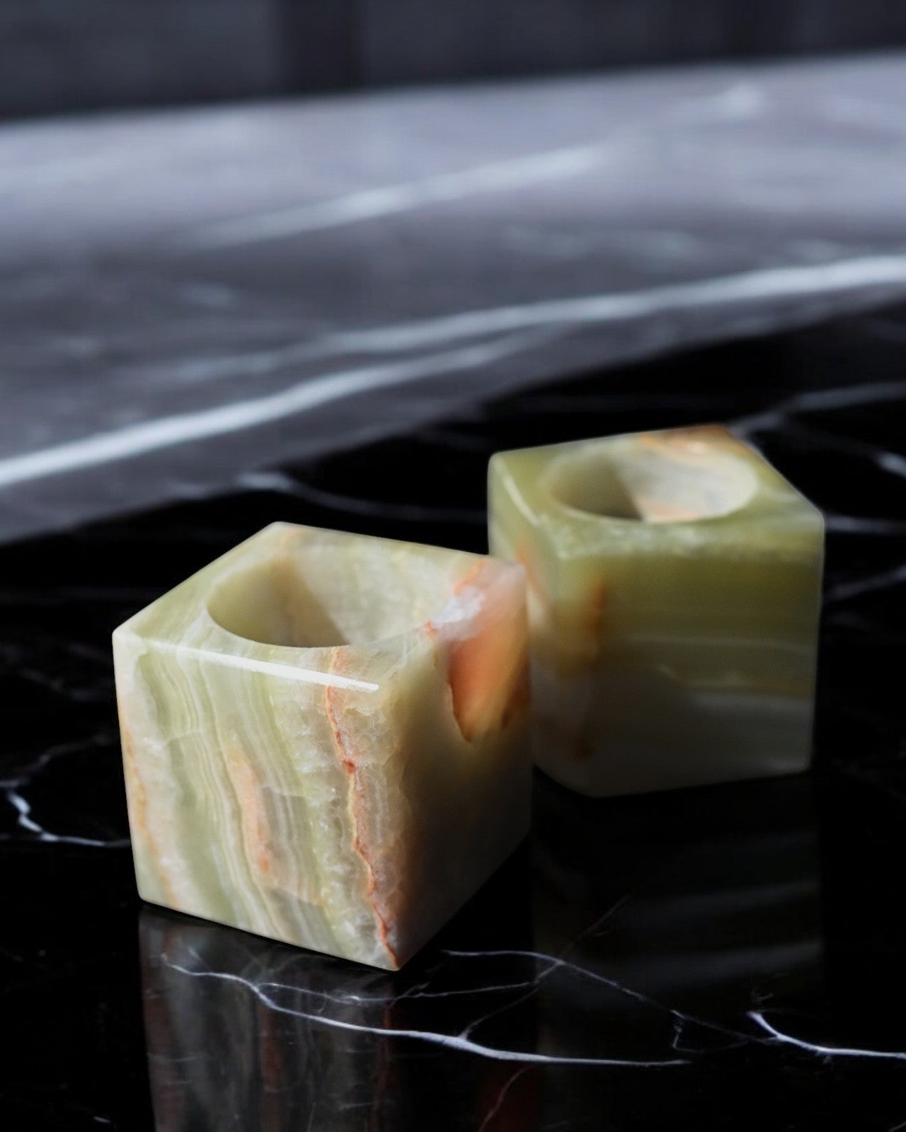 Green Onyx Candle Holder CRYSTALS.COM