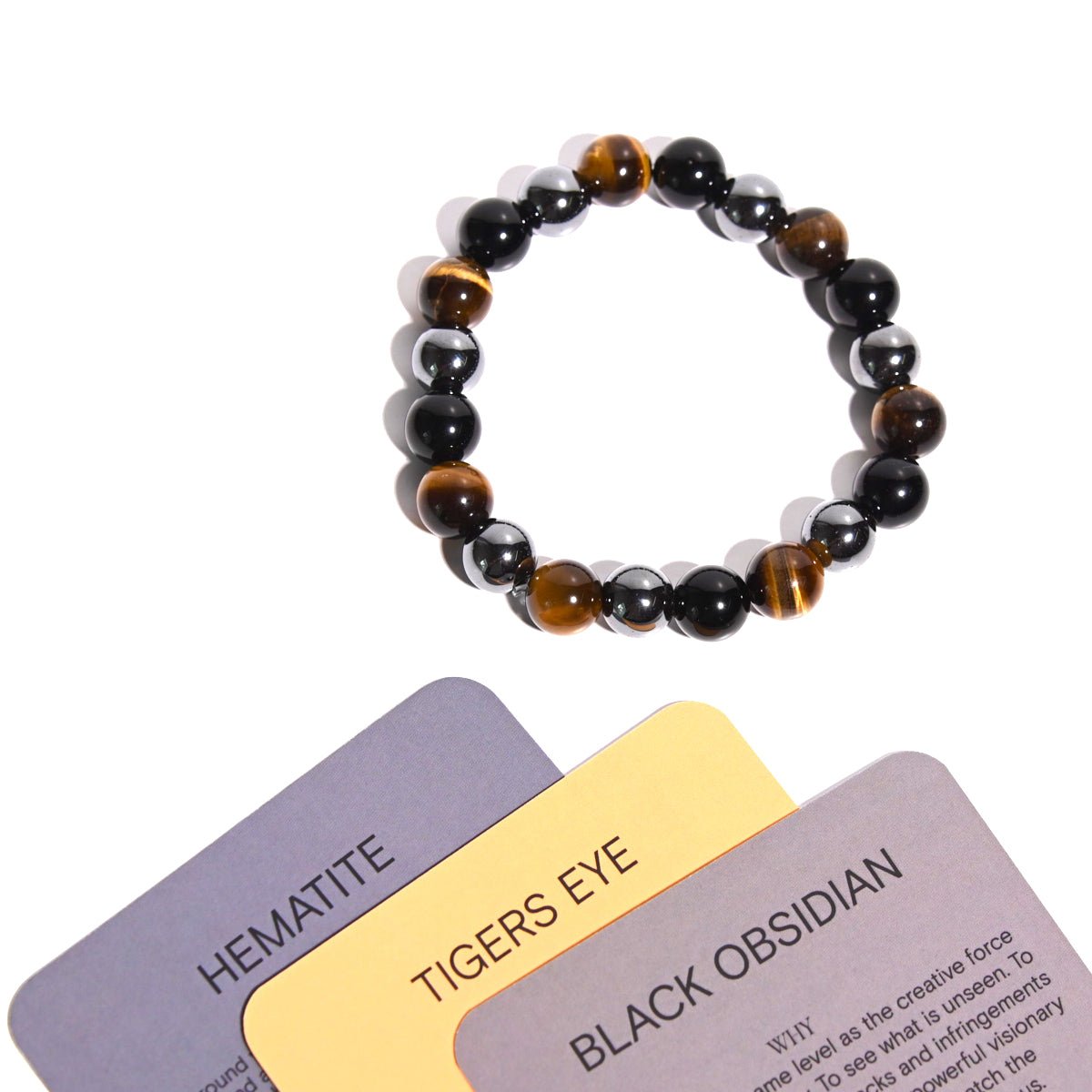 GROUNDED LUCK BRACELET - Tiger's Eye / Hematite / Obsidian CRYSTALS.COM