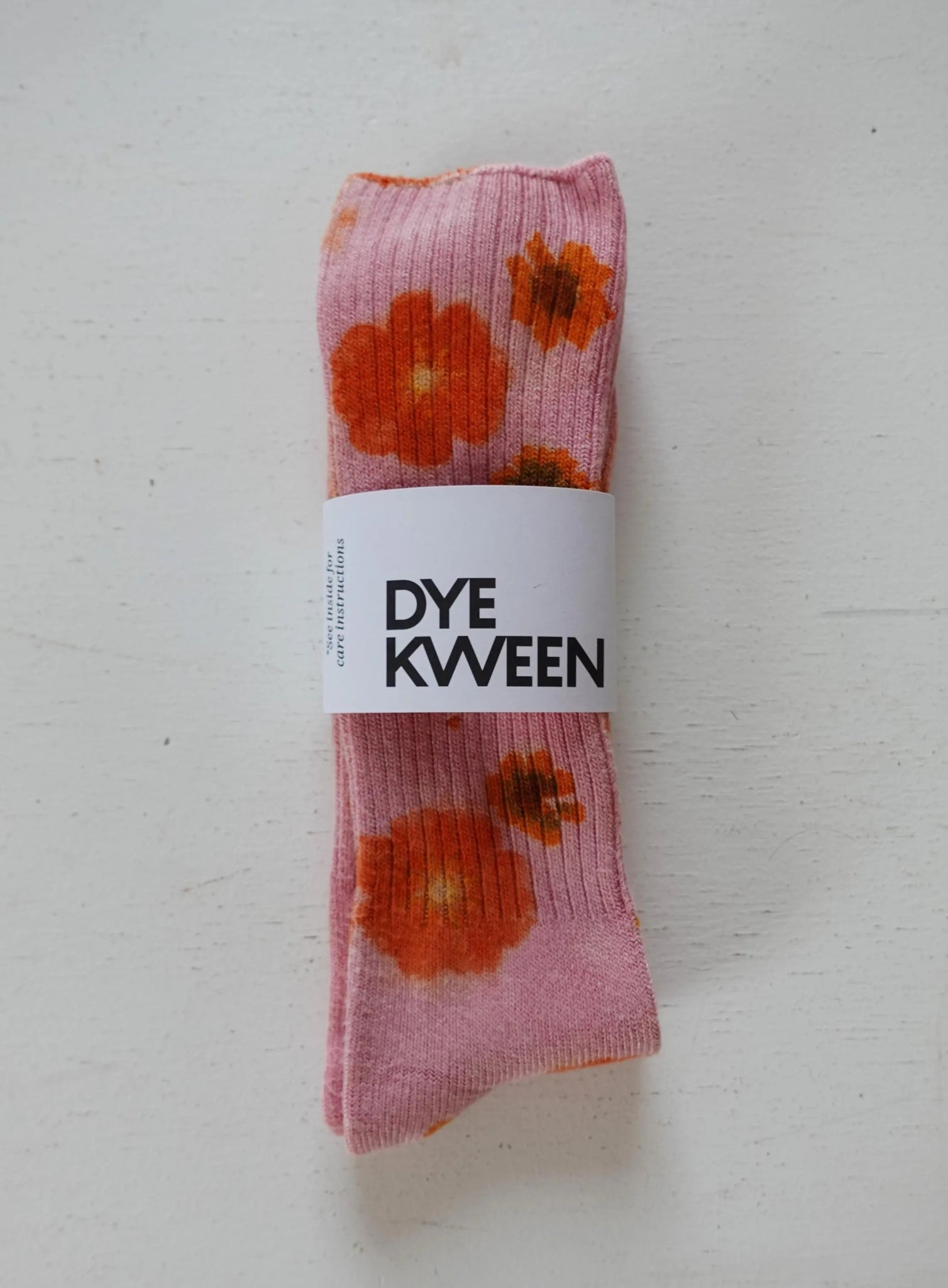 Hand - dyed Color Block Flower Power Socks dyekween