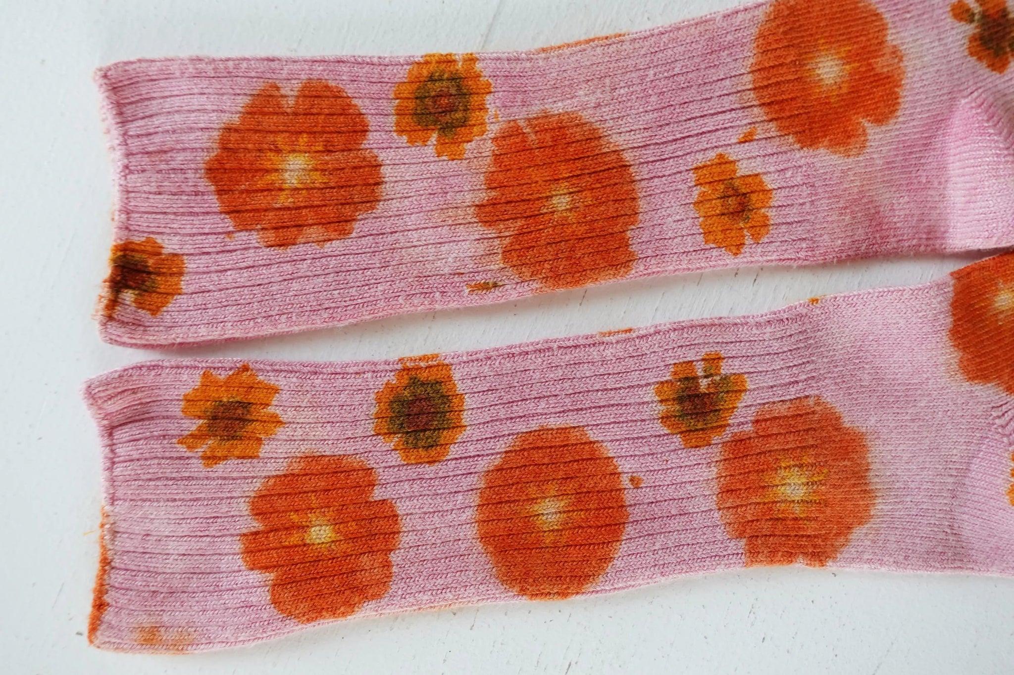 Hand - dyed Color Block Flower Power Socks dyekween