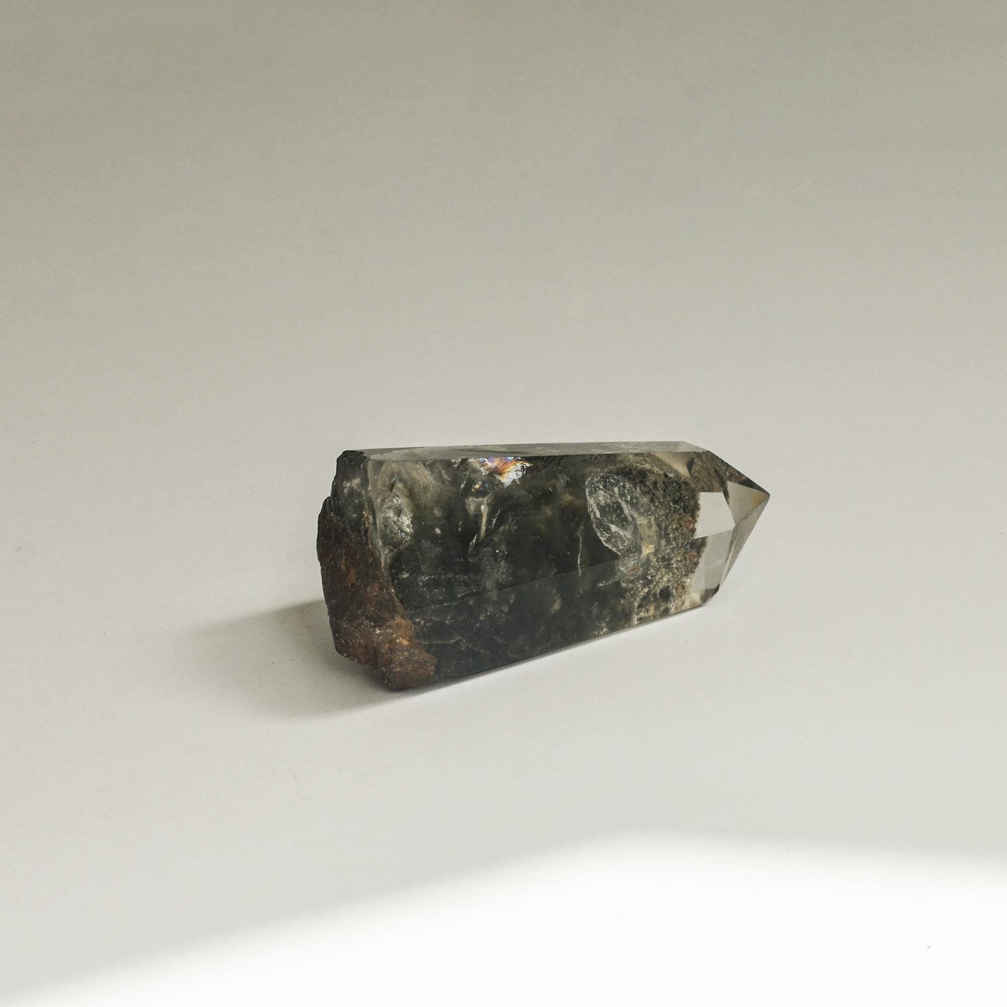 Hematite Phantom Quartz Crystal Tower | Tall CEDAR AND MYRRH