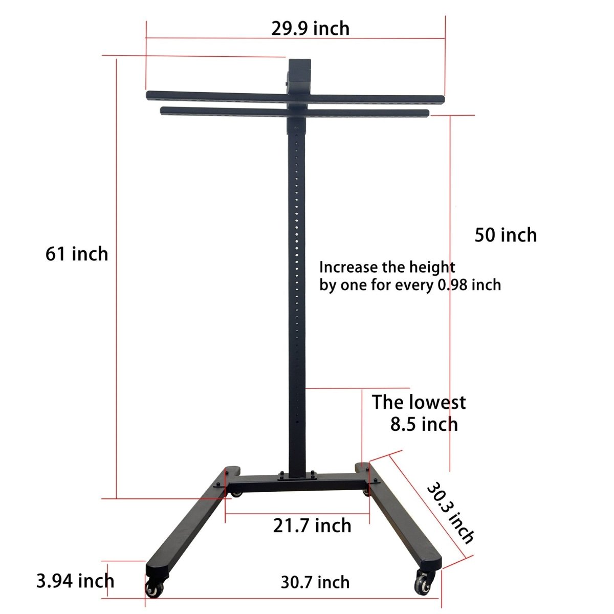 Horizontal Rolling Stand for EXESAS Red Light Therapy Panels, Compatible only with EXESAS Panels. (Stand Only, Panel Sold Separately) EXESAS
