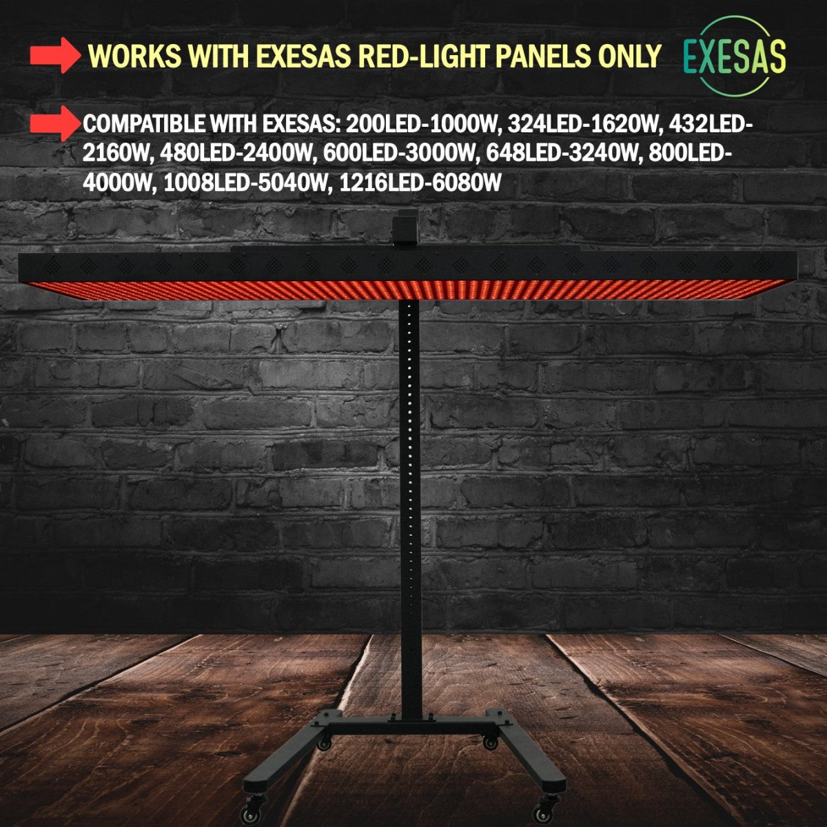 Horizontal Rolling Stand for EXESAS Red Light Therapy Panels, Compatible only with EXESAS Panels. (Stand Only, Panel Sold Separately) EXESAS