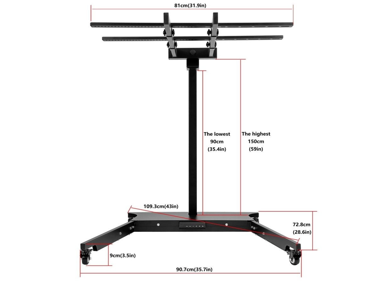 Horizontal/Vertical Powered Automatic Rolling Stand for EXESAS Red Light Therapy Panels, Auto Height Adjustment, (Panel Sold Separately) EXESAS