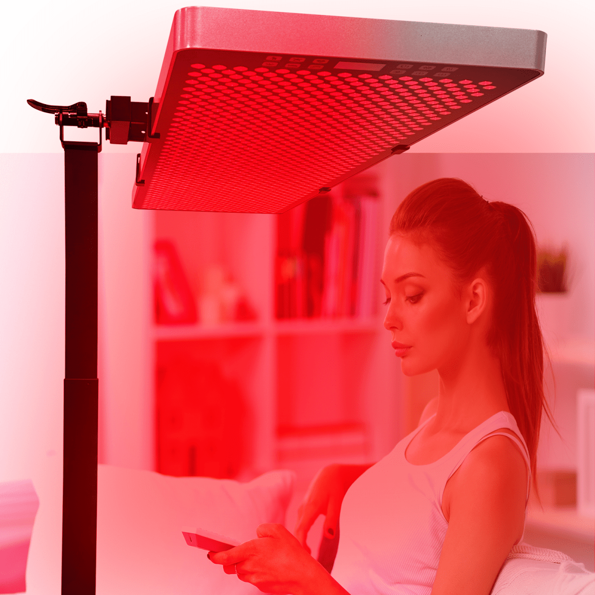 Horizontal/Vertical Powered Automatic Rolling Stand for EXESAS Red Light Therapy Panels, Auto Height Adjustment, (Panel Sold Separately) EXESAS