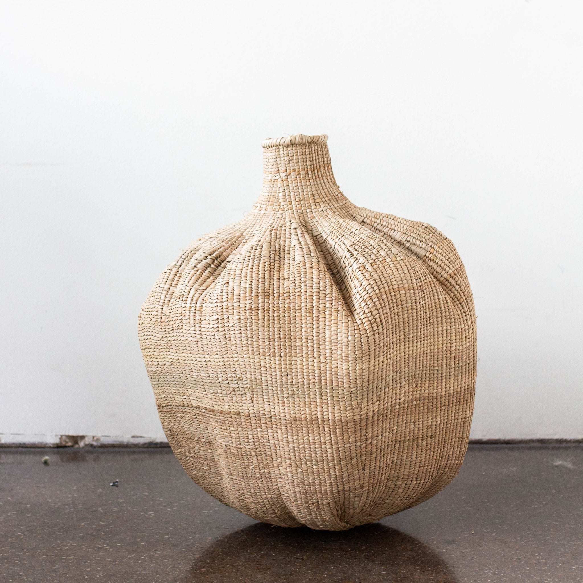 Ilala Garlic Gourd Handwoven African Basket Kanju Interiors
