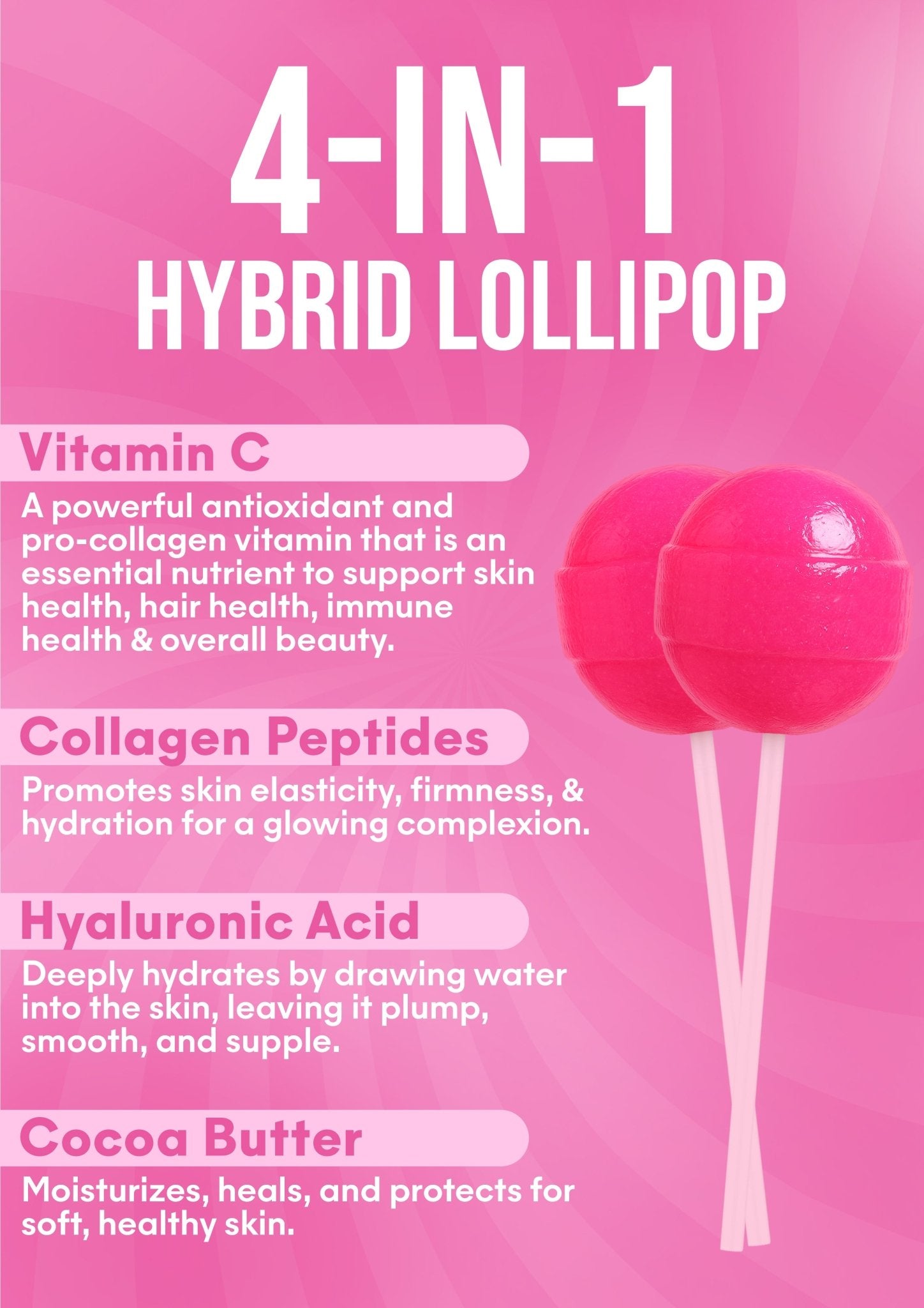 It Girl Beauty Lollipops - Collagen Peptides & Vitamin C Healthy Candy for Skin, Hair, Nails It Girl Vitamins
