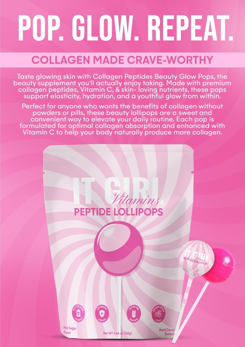 It Girl Beauty Lollipops - Collagen Peptides & Vitamin C Healthy Candy for Skin, Hair, Nails It Girl Vitamins