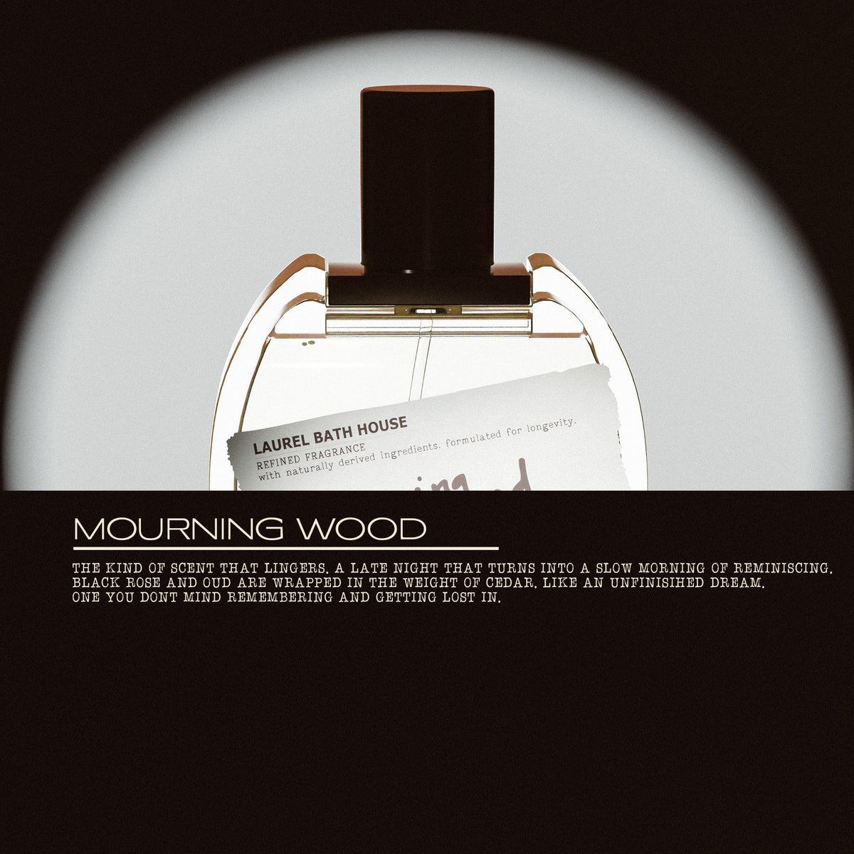 Laurel Bath House Mourning Wood scent description graphic for Layer Pack 001