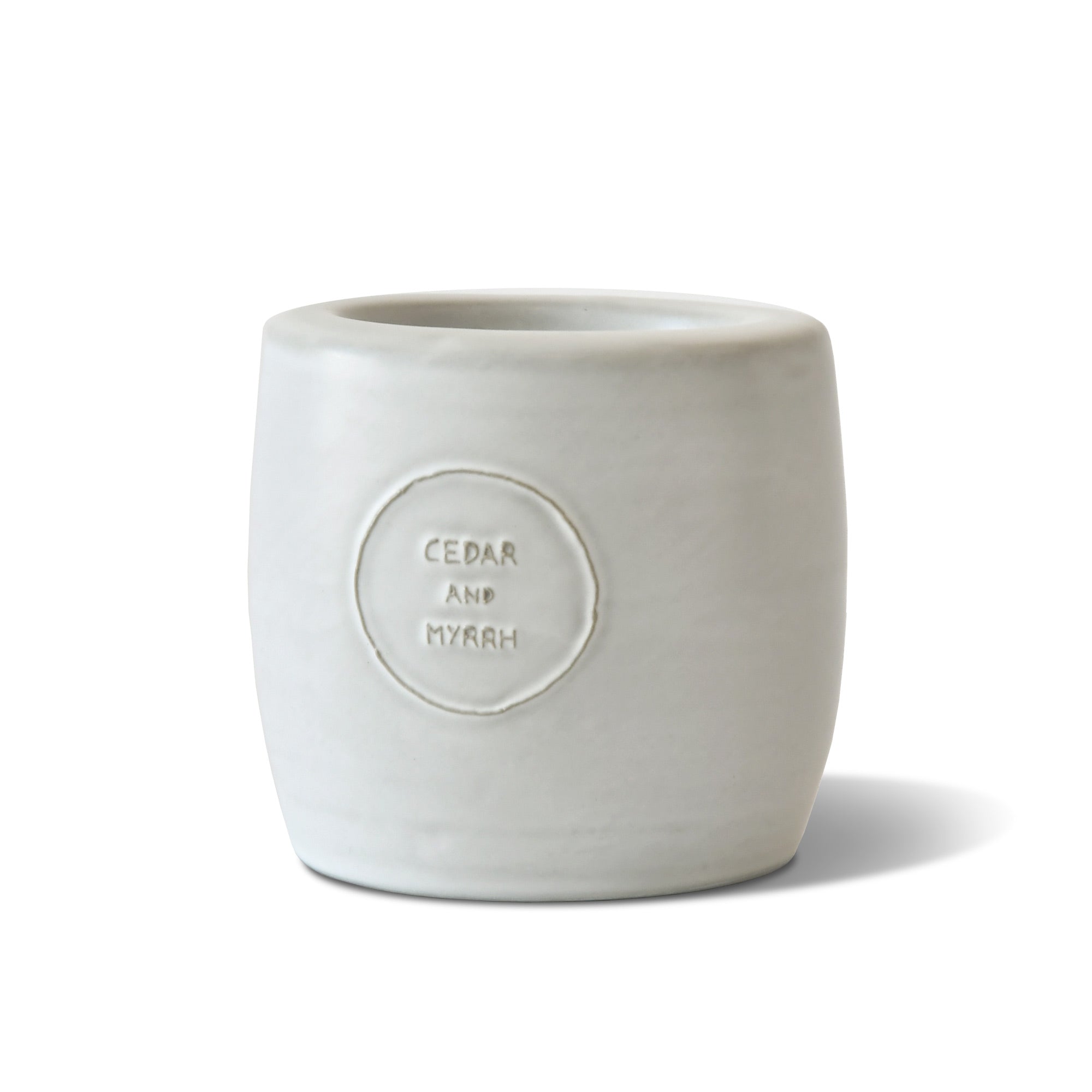 Light Grey Ceramic Aroma Oil & Wax Warmer CEDAR AND MYRRH