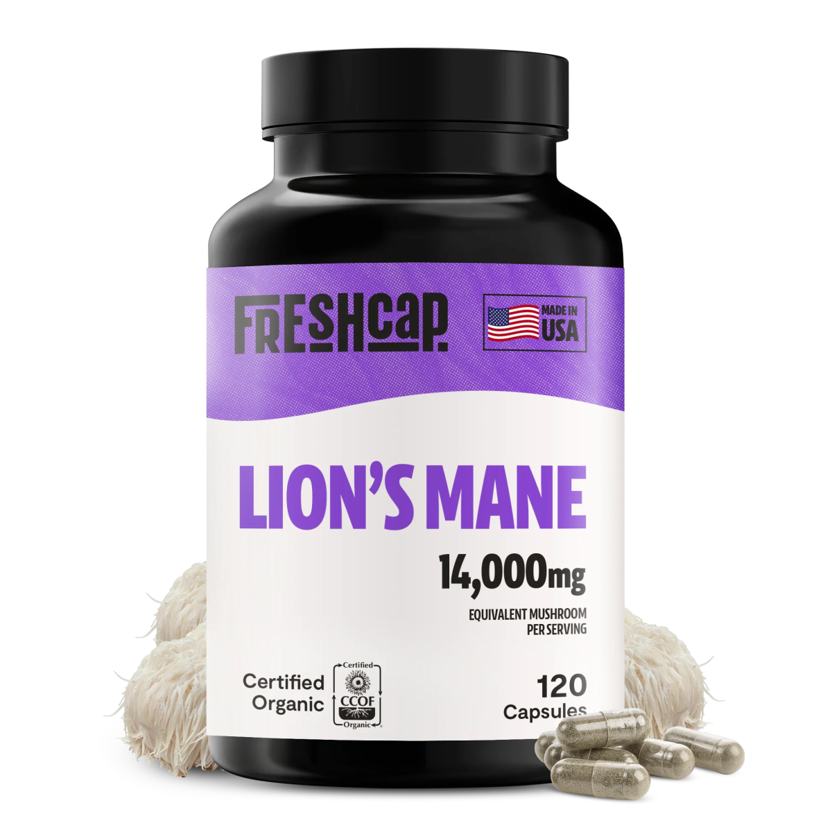 Lion's Mane Mushroom Extract Capsules FreshCap Mushrooms