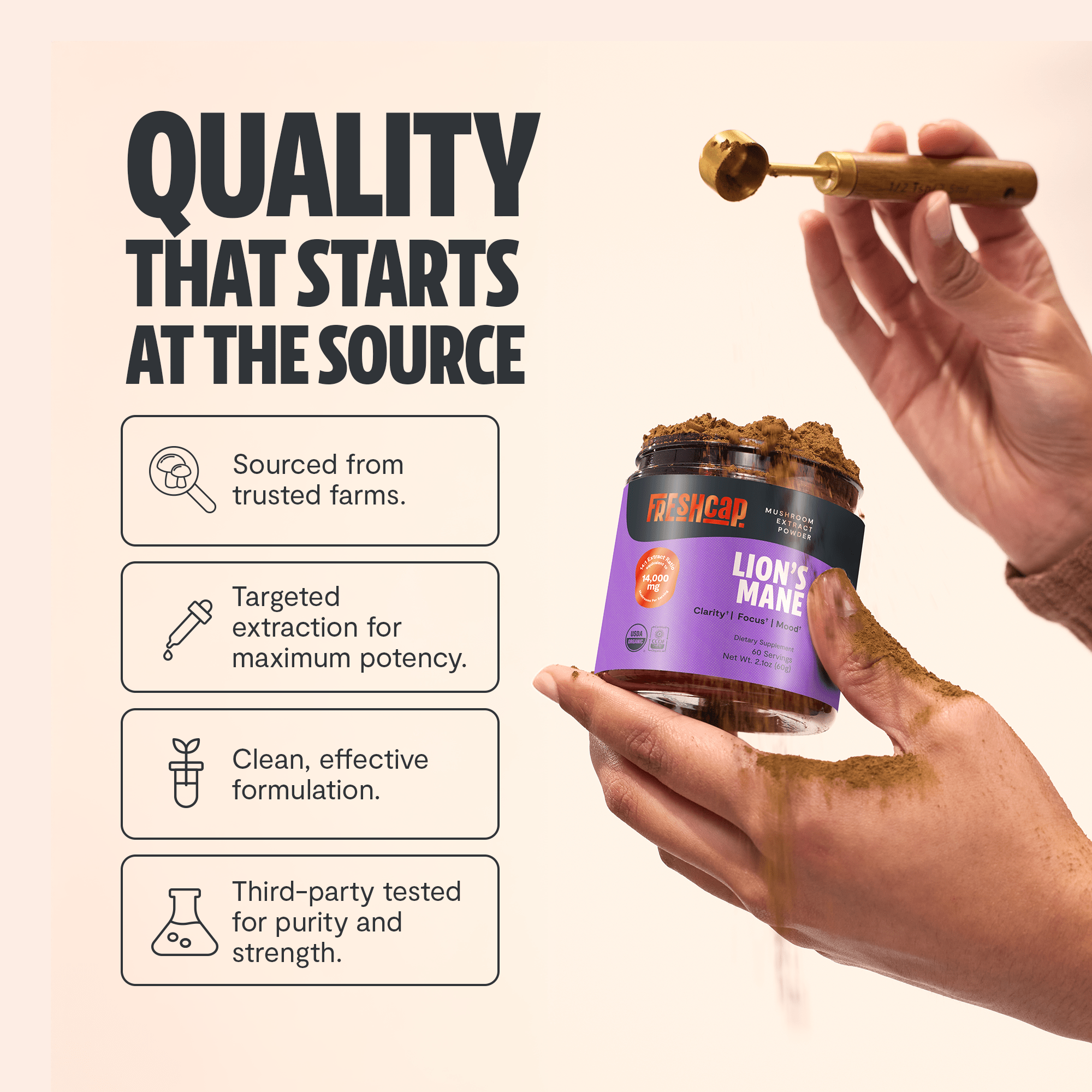 Lion's Mane Mushroom Extract Powder FreshCap Mushrooms