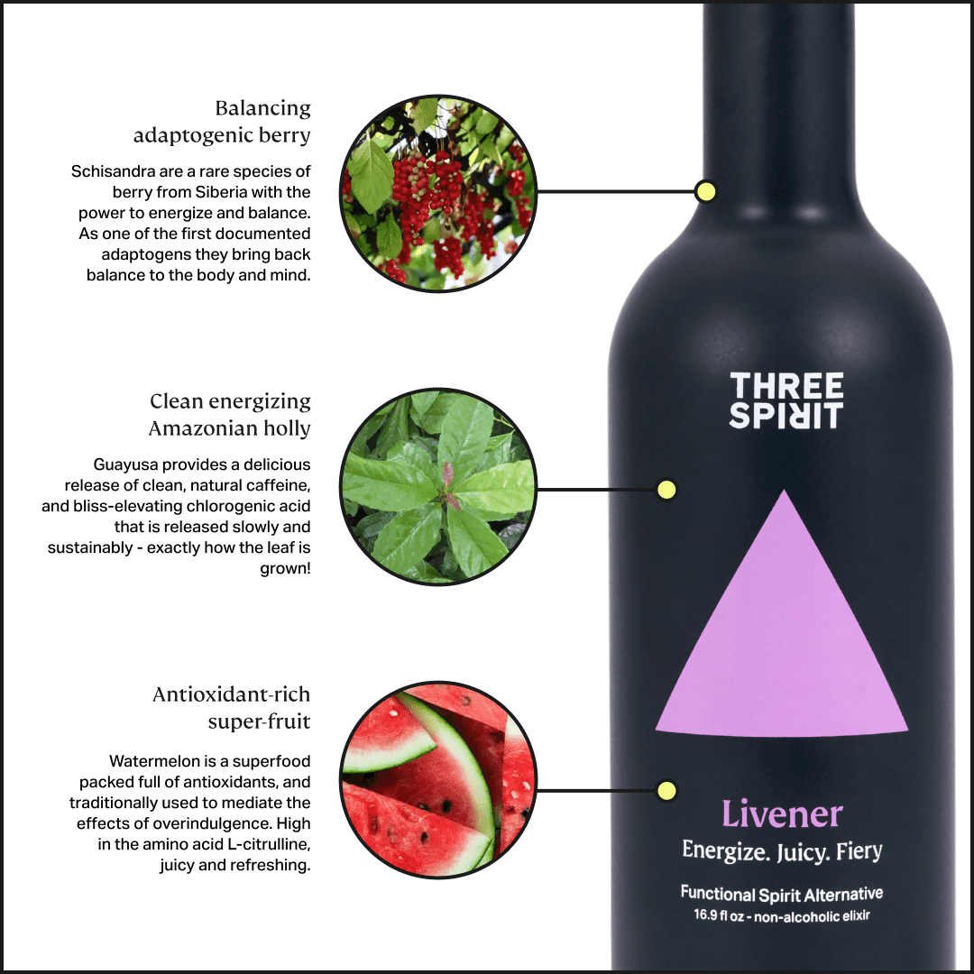 Livener • Non - Alcoholic Botanical Elixir • The Pick - Me - Up Three Spirit US