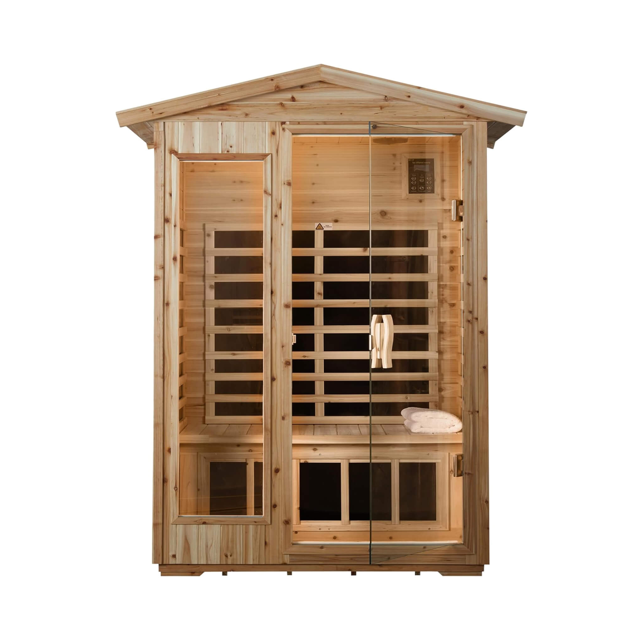 Luxury 2 - Person Outdoor Low EMF Hemlock Infrared Sauna With Bluetooth And Chromotherapy Light (SAK97318) SAKSBY WHOLESALE