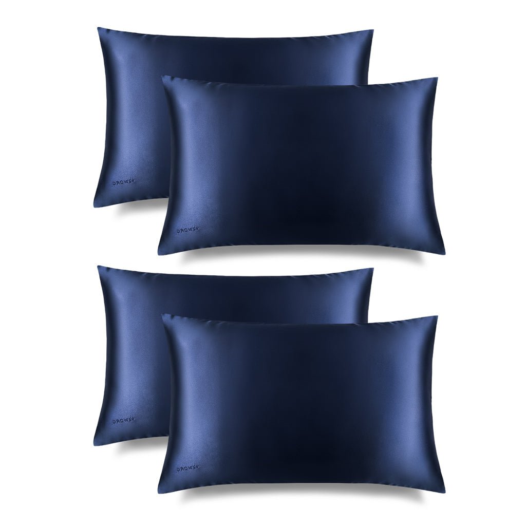 Midnight Blue Silk Pillowcase Drowsy