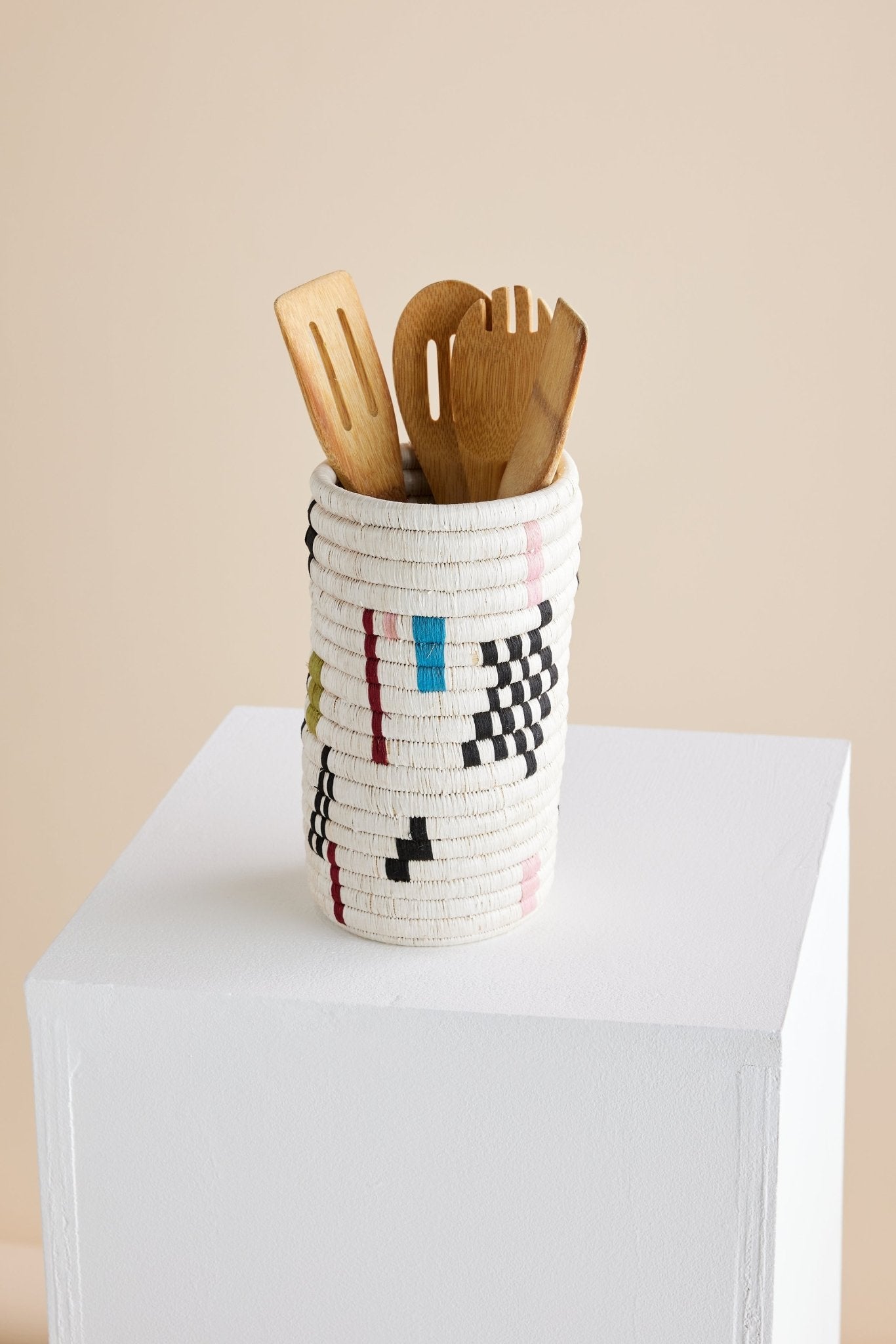 Mosaic Woven Vase or Wine Holder Kanju Interiors
