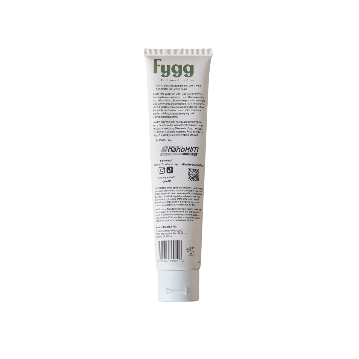 Nano-Hydroxyapatite Toothpaste with Prebiotics | Mild Mint Fygg