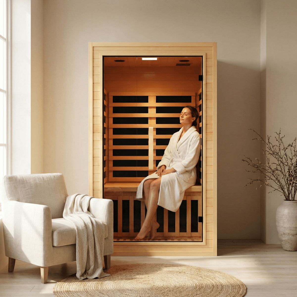 NiceBeam 1–2 Person Full-Body Infrared Sauna with Red Light Therapy Nicebeam