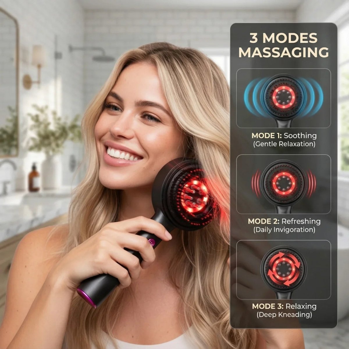 Nicebeam 3-in-1 Scalp Massager with Red Light Therapy for Hair Growth & Scalp Health Nicebeam