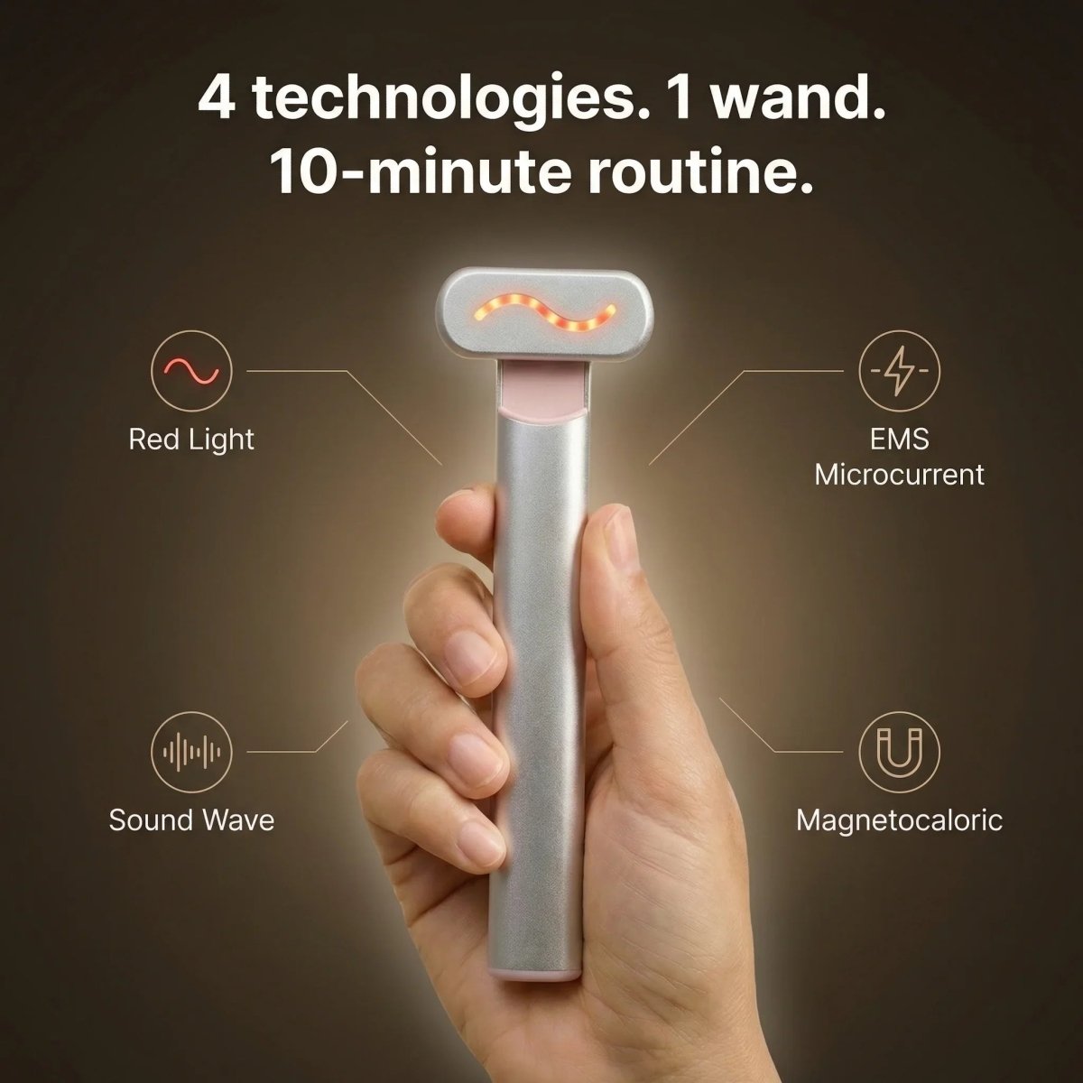 Nicebeam 4-in-1 Red Light Therapy Skincare Wand Nicebeam