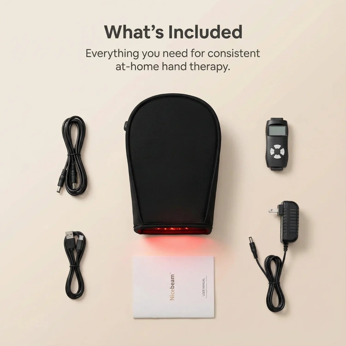 Nicebeam Red Light Therapy Hand Gloves Nicebeam