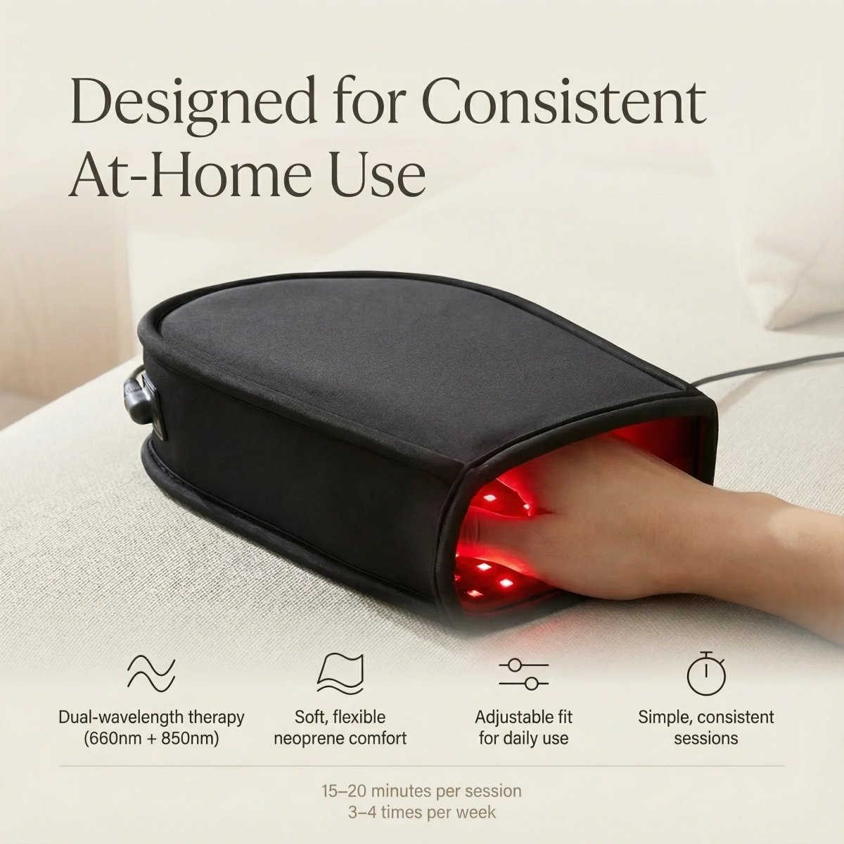 Nicebeam Red Light Therapy Hand Gloves Nicebeam