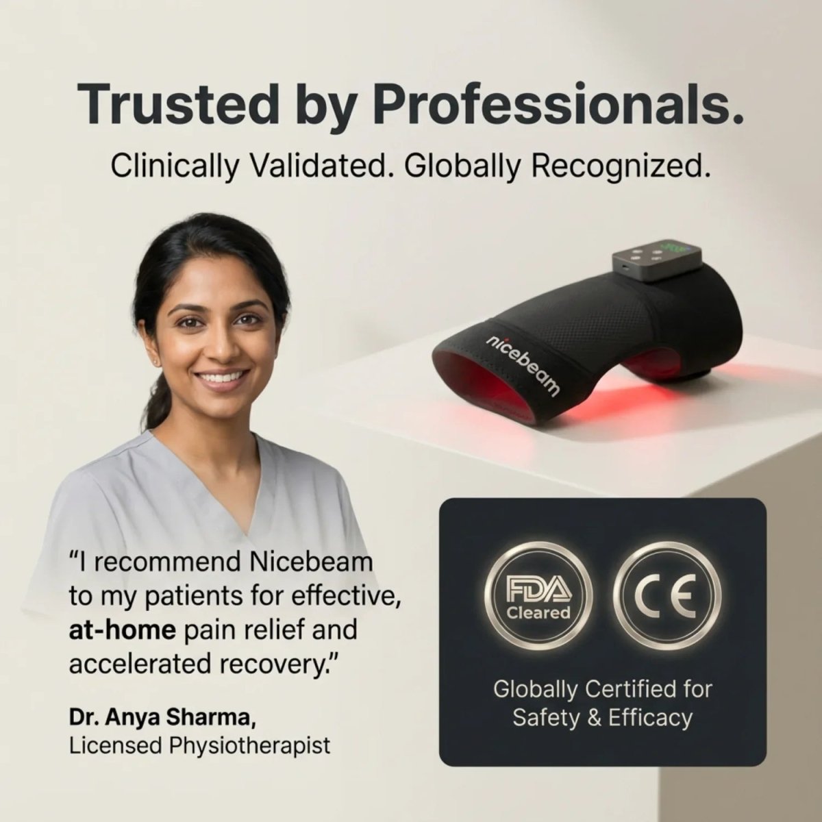 Nicebeam Red Light Therapy Knee Pad Nicebeam