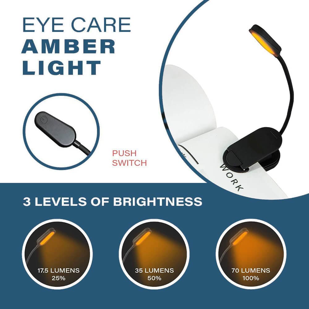 NoBlue Amber Book Light BlockBlueLight