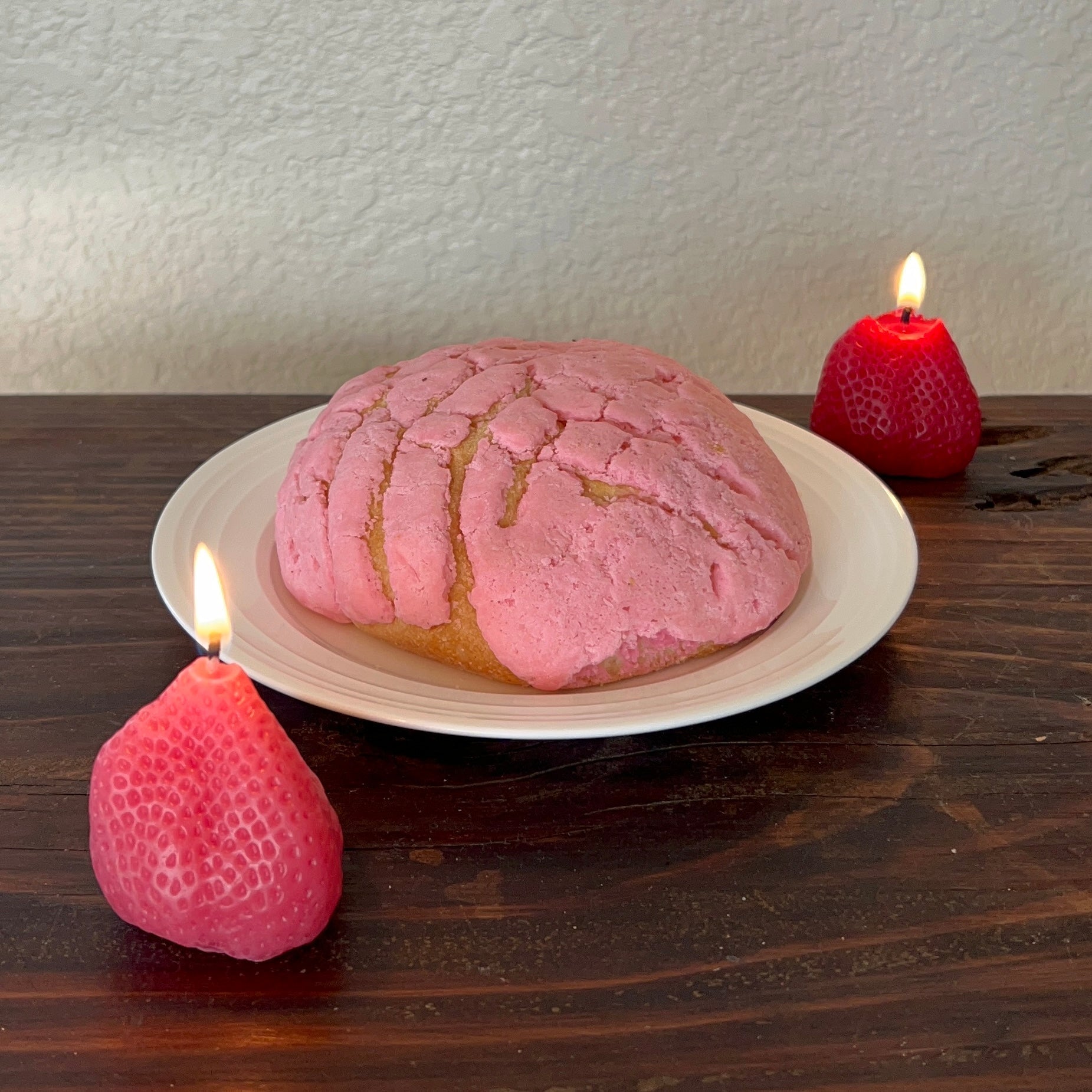 Pink Strawberry Candles - Set of 2 Tealight Candles Happy Organics
