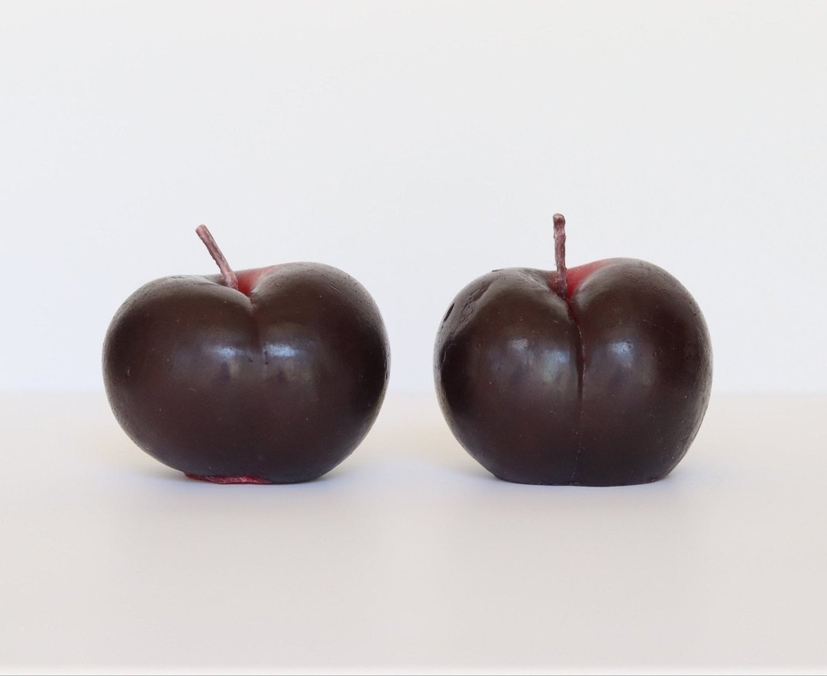 Plum Beeswax Candle Pair Happy Organics