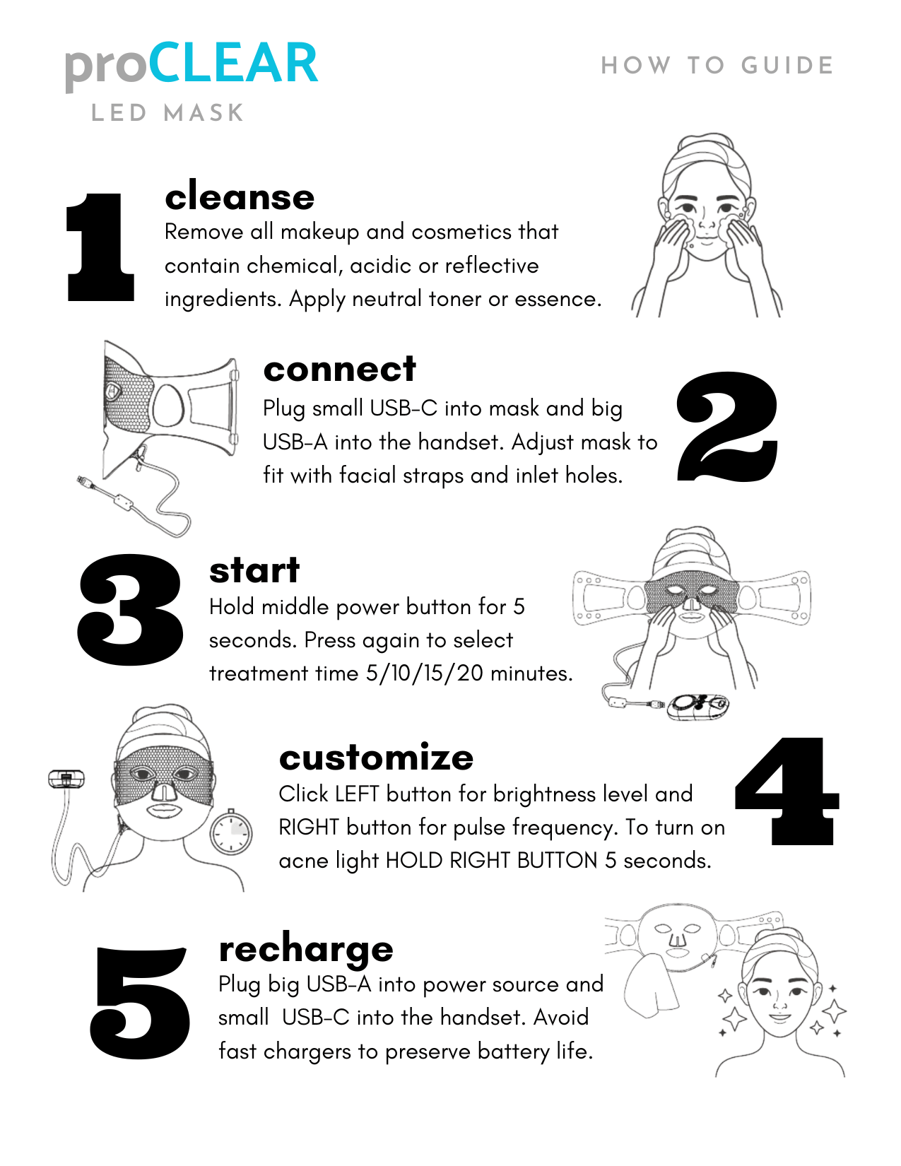 proCLEAR LED Mask (Jet Black) ECO FACE PLATINUM