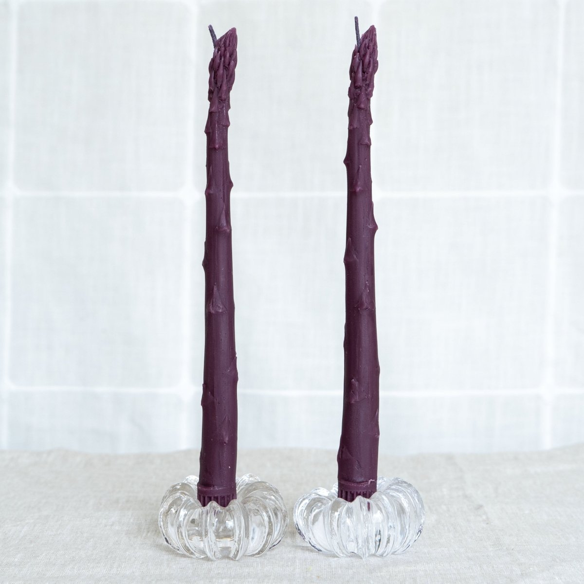 Purple Asparagus Taper Beeswax Candles Happy Organics